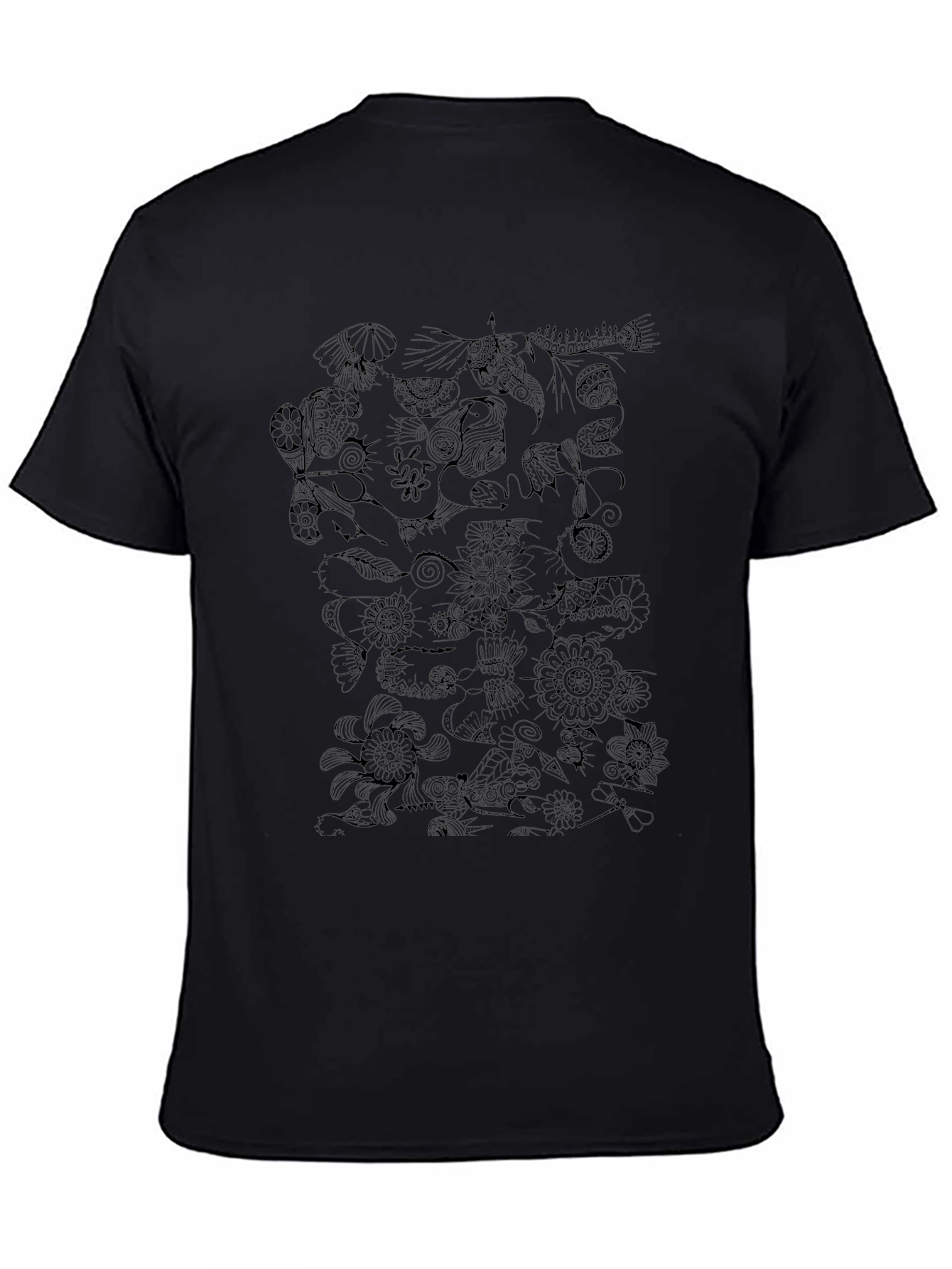 Abstract Print Black T-Shirt