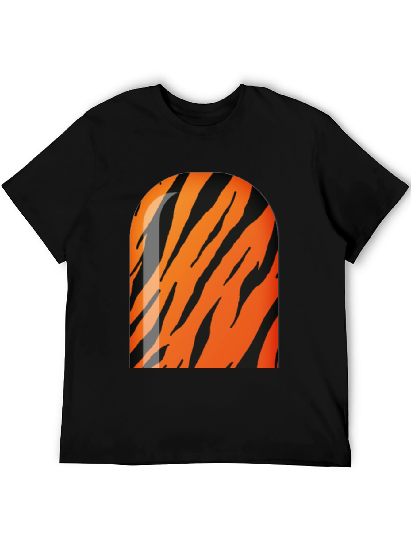 Cool Tiger Stripe Graphic Black T-Shirt