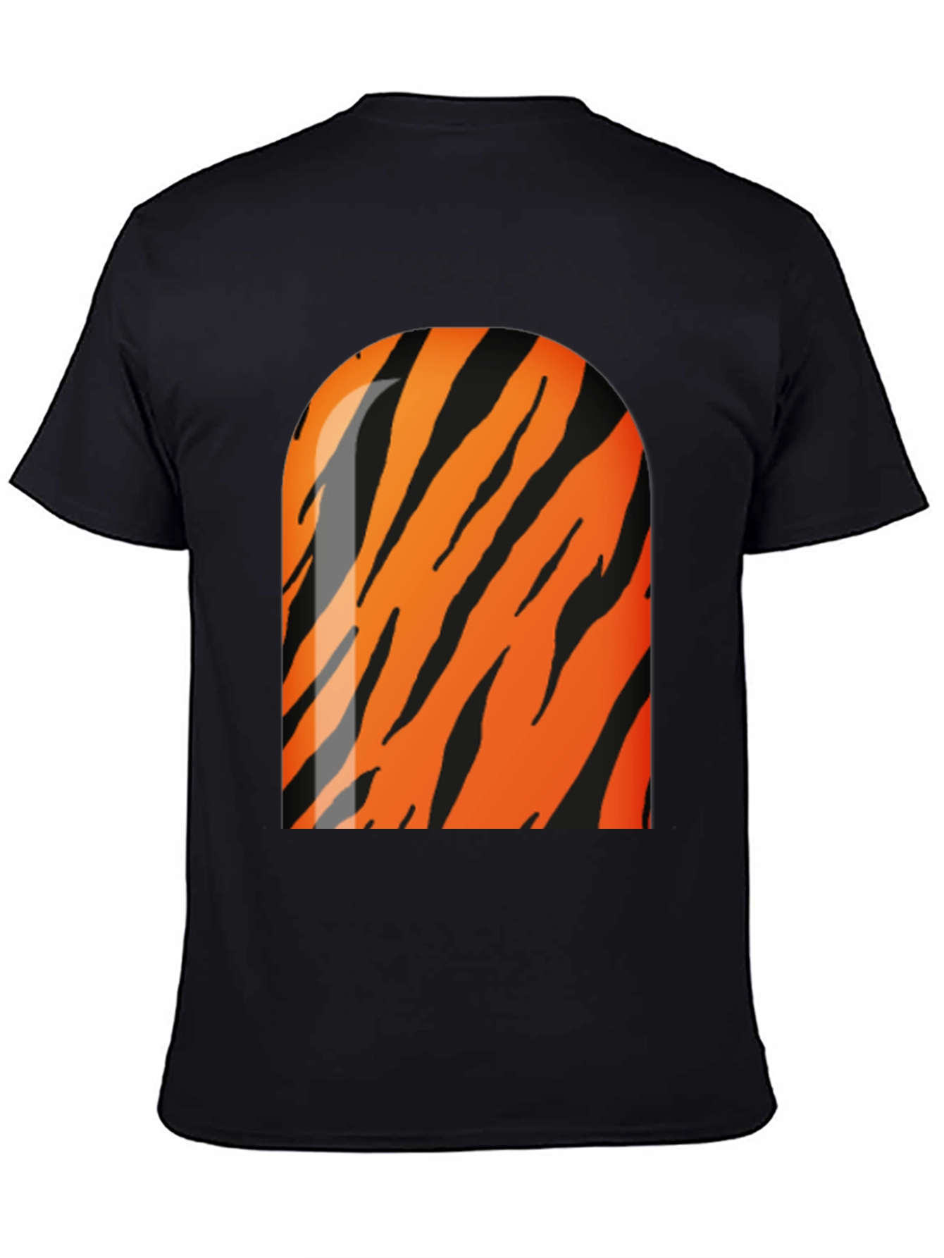Cool Tiger Stripe Graphic Black T-Shirt