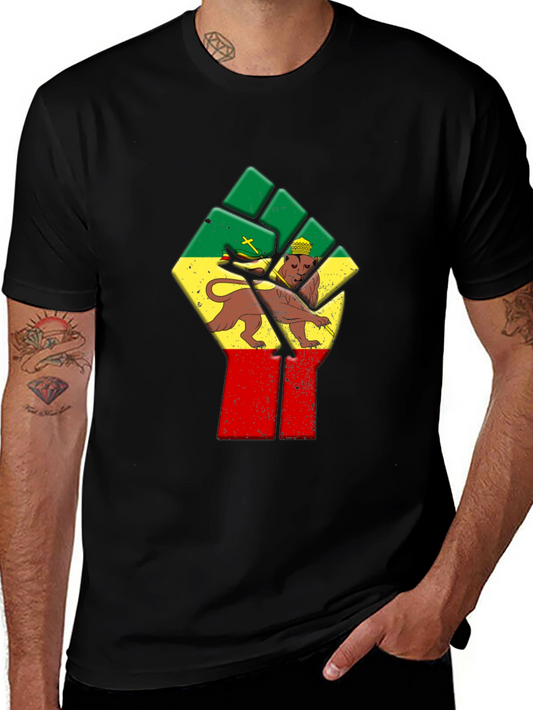 Rasta Lion Fist Graphic Tee