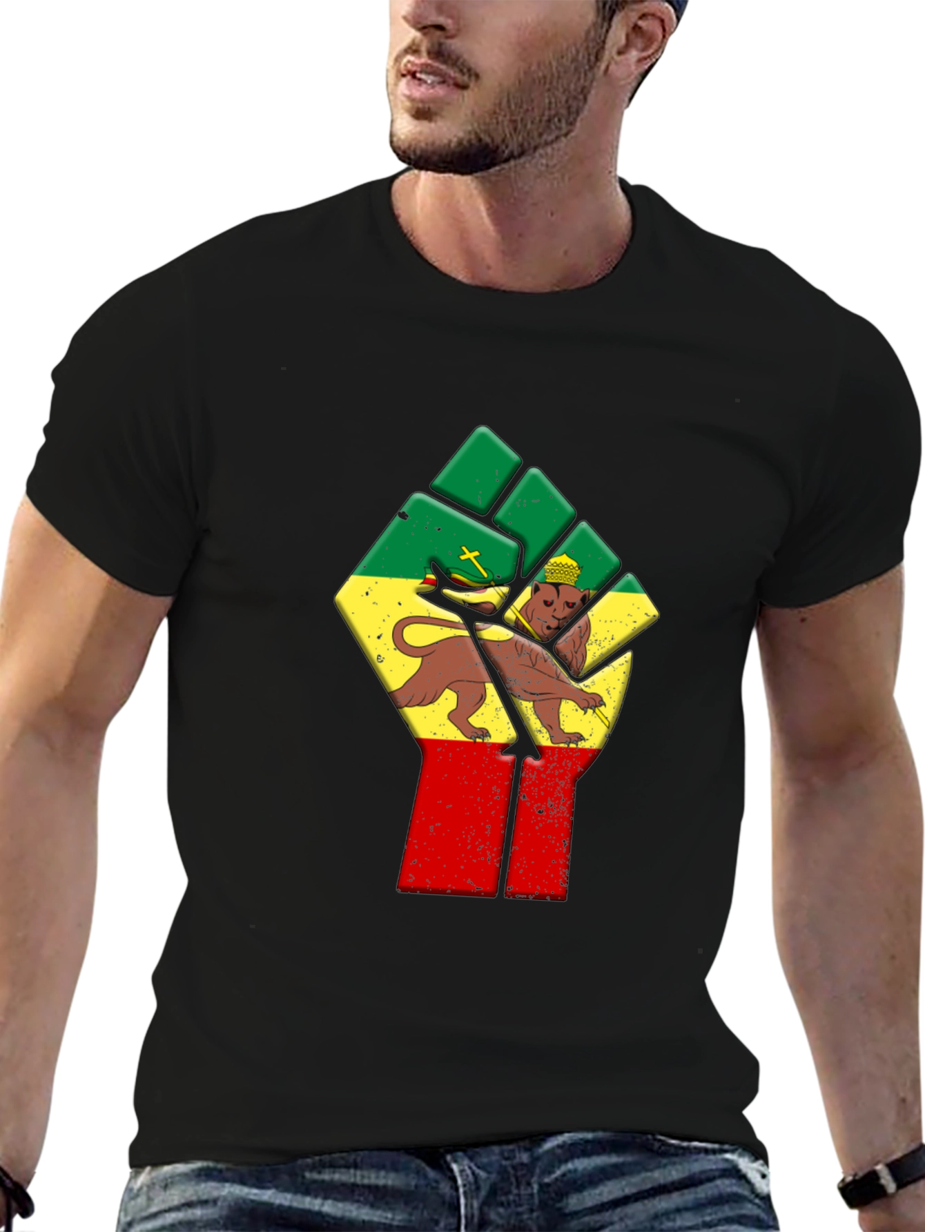 Rasta Lion Fist Graphic Tee