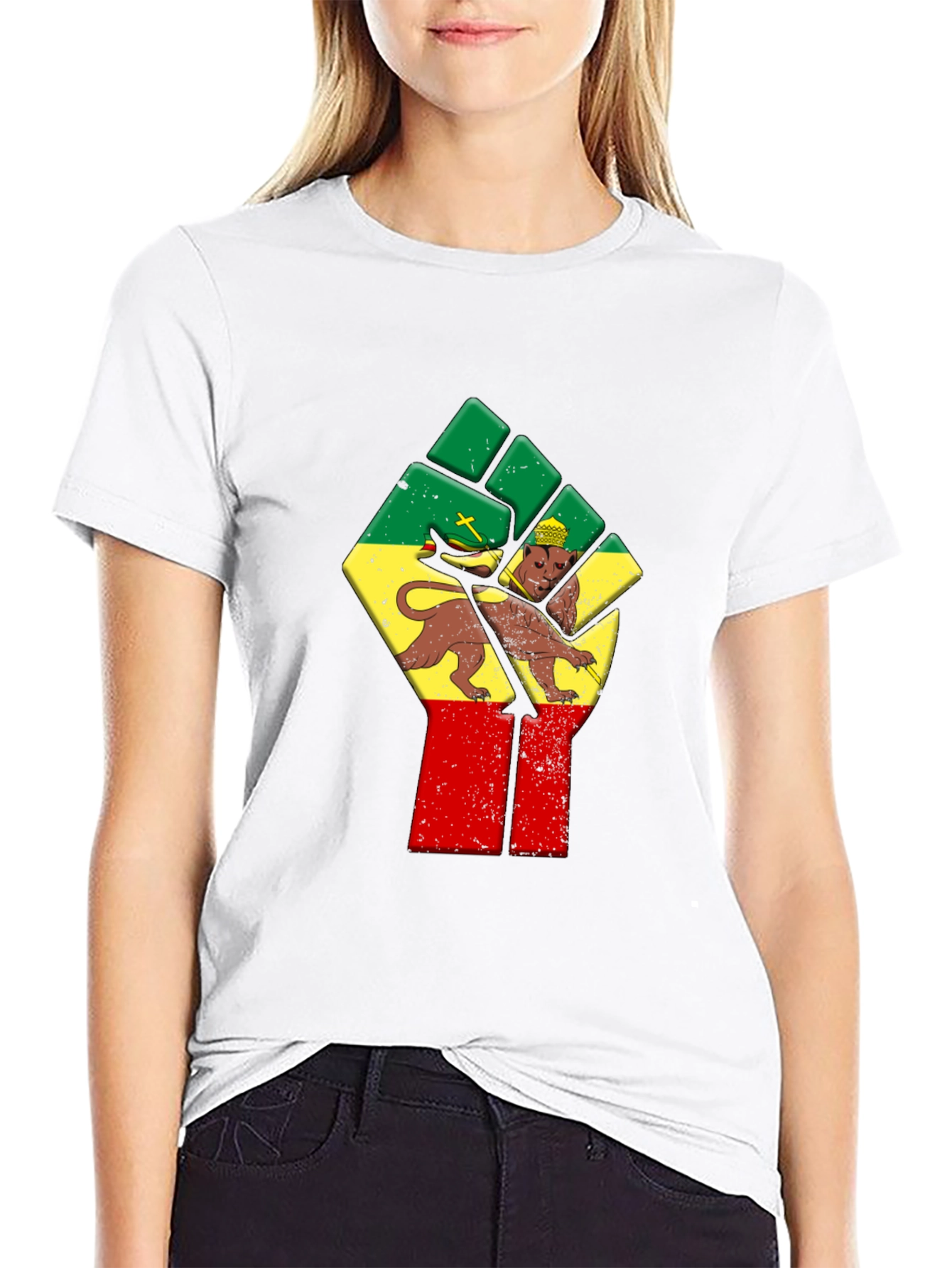 Rasta Lion Fist Graphic Tee