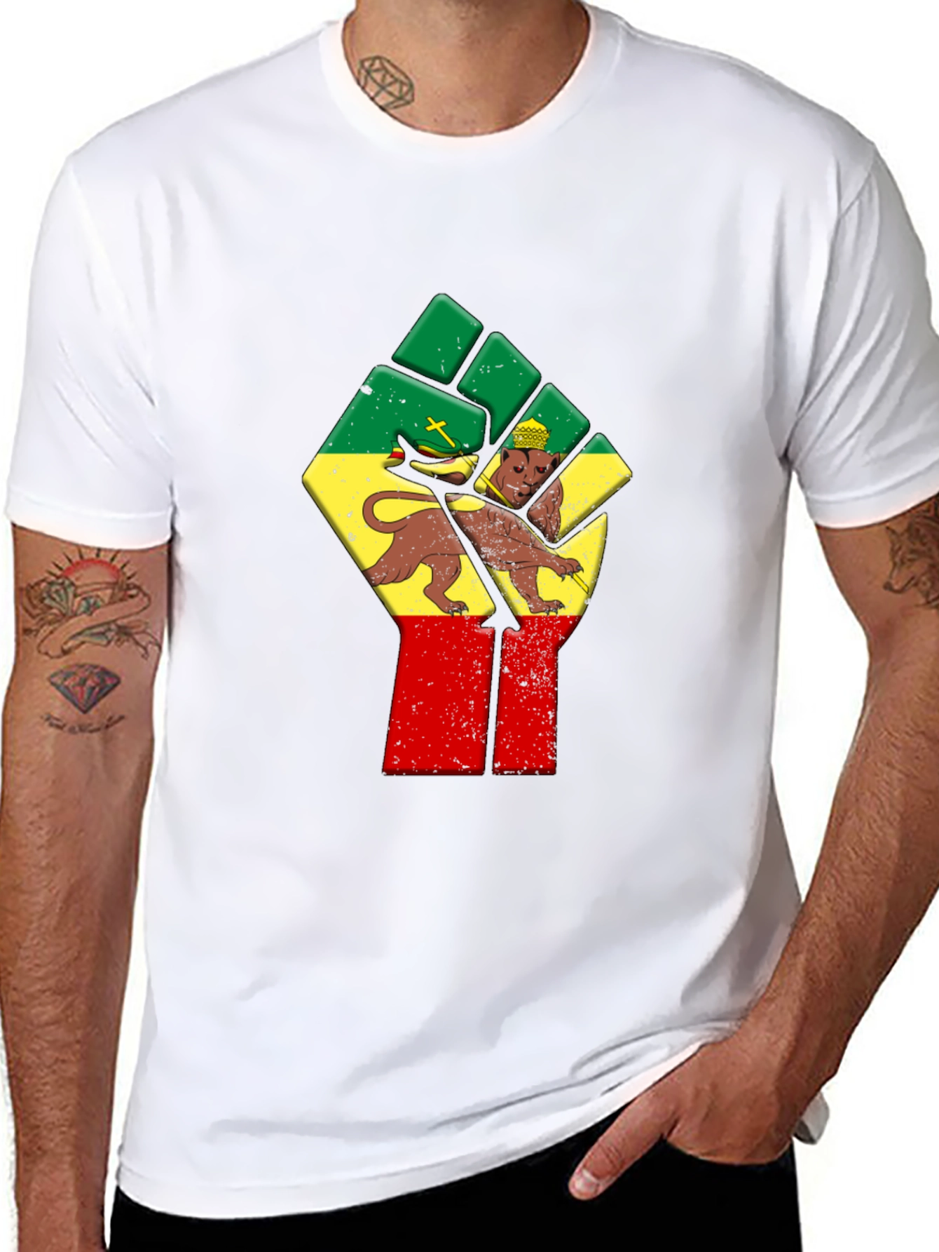 Rasta Lion Fist Graphic Tee