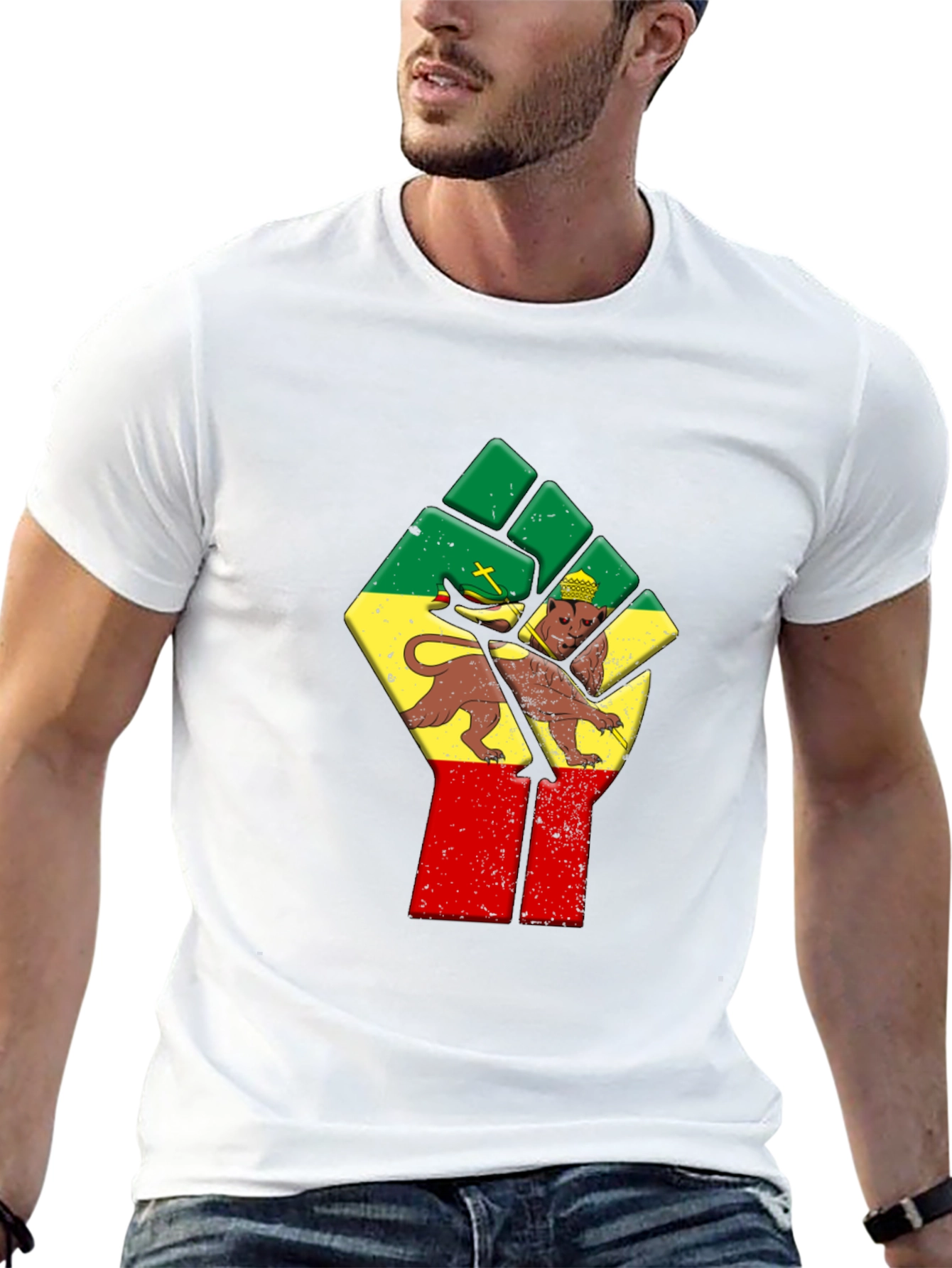 Rasta Lion Fist Graphic Tee