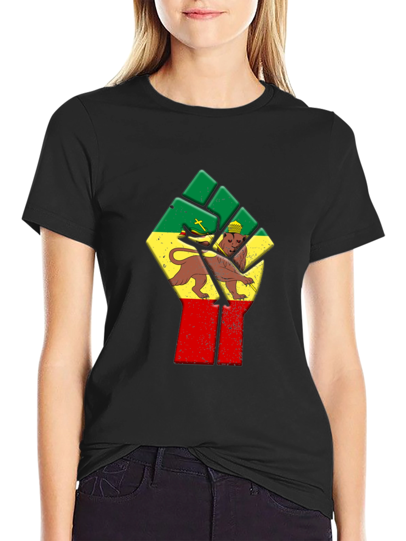 Rasta Lion Fist Graphic Tee