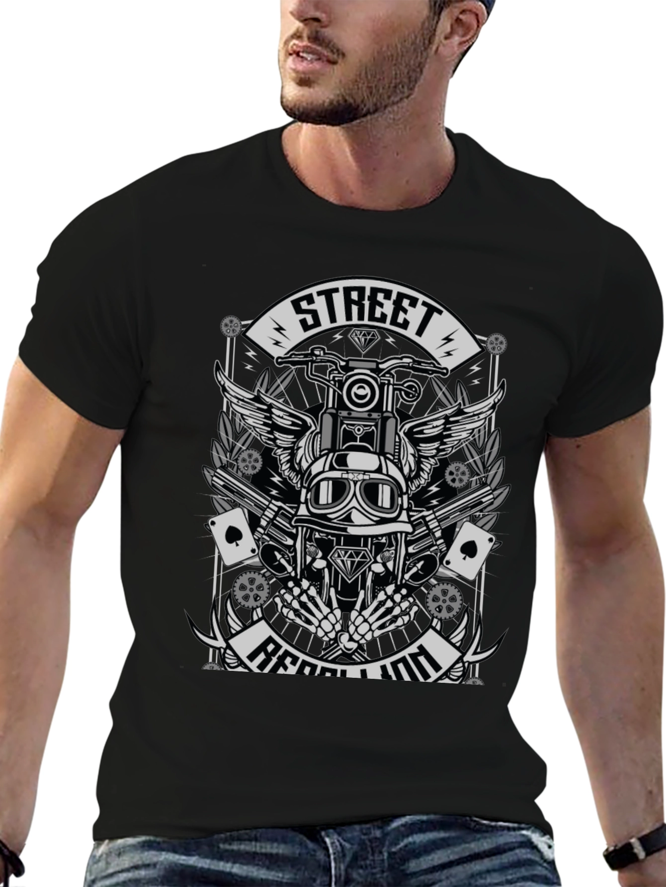 Street Rebellion Graphic Tee - Motorcycle Rider Apparel