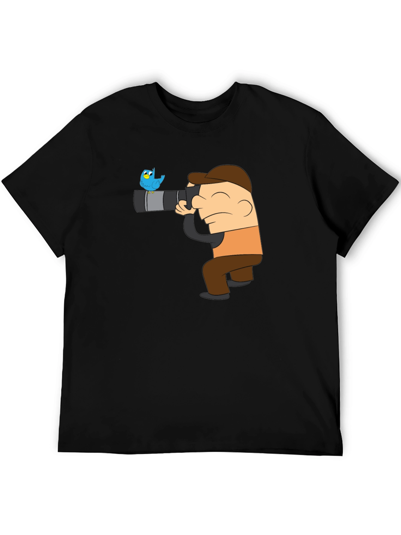 Cartoon Photographer Bird Watching T-Shirt