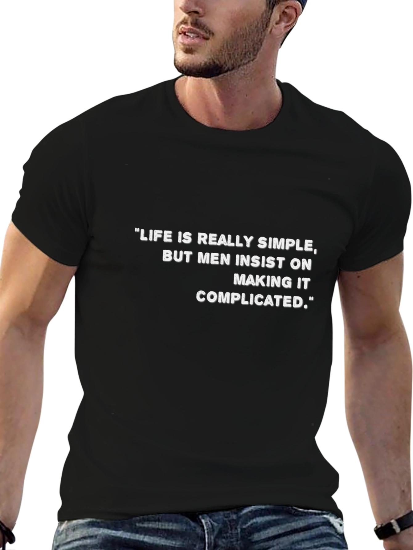 Life is Simple Mens Graphic Tee - Black
