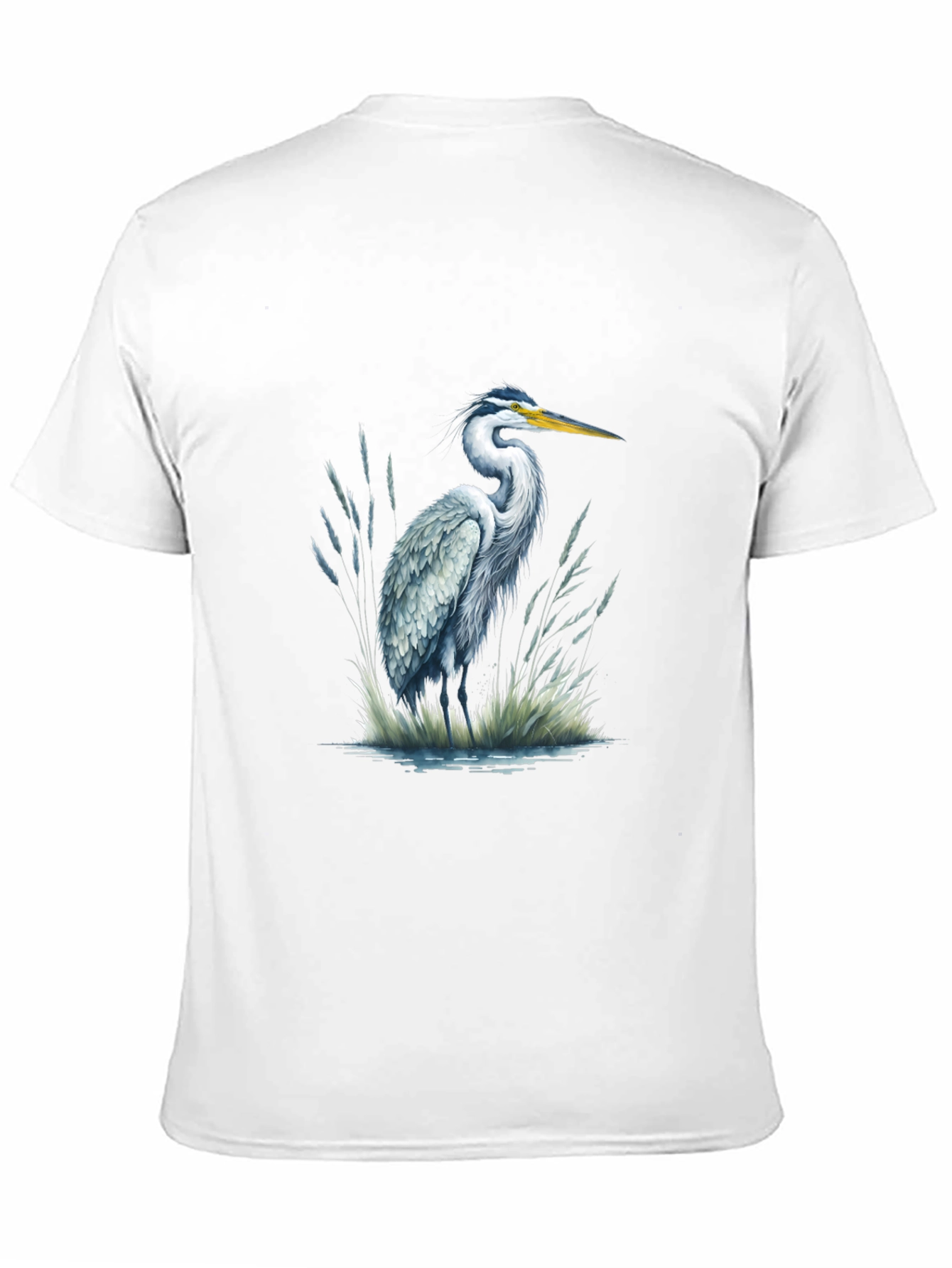 Heron Print Black T-Shirt