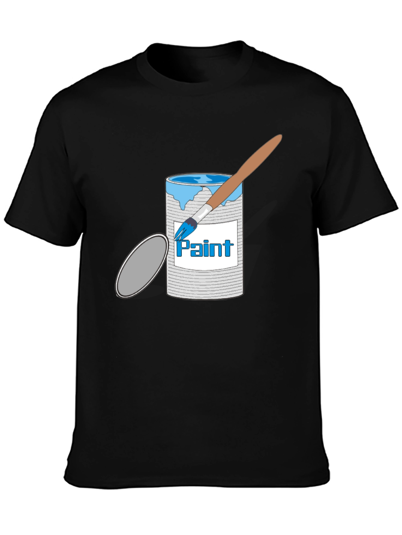 Paint Can & Brush Graphic T-Shirt - Black