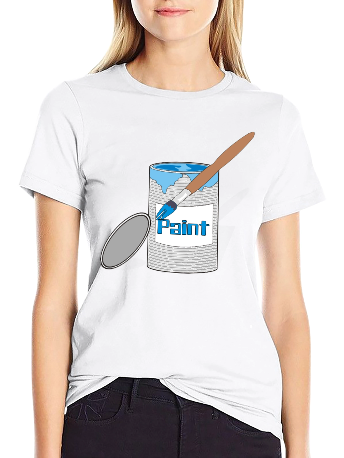 Paint Can & Brush Graphic T-Shirt - Black