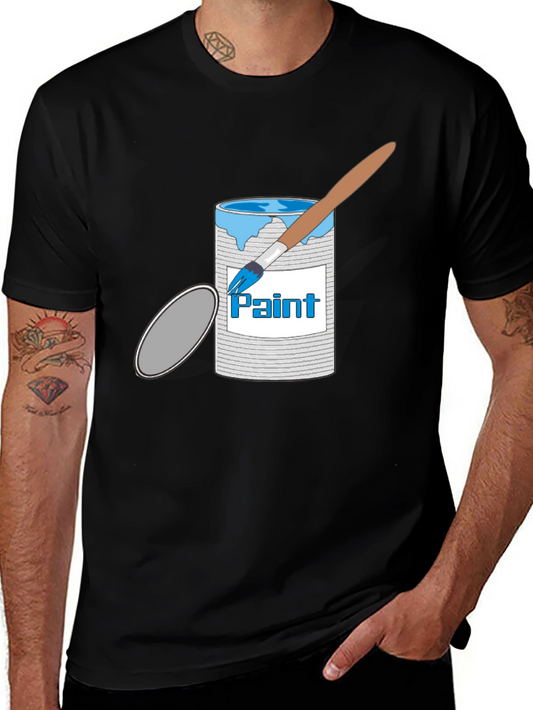 Paint Can & Brush Graphic T-Shirt - Black