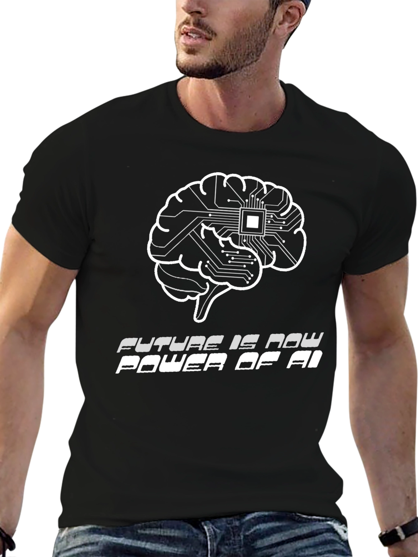 AI Brain Power T-Shirt - Future is Now