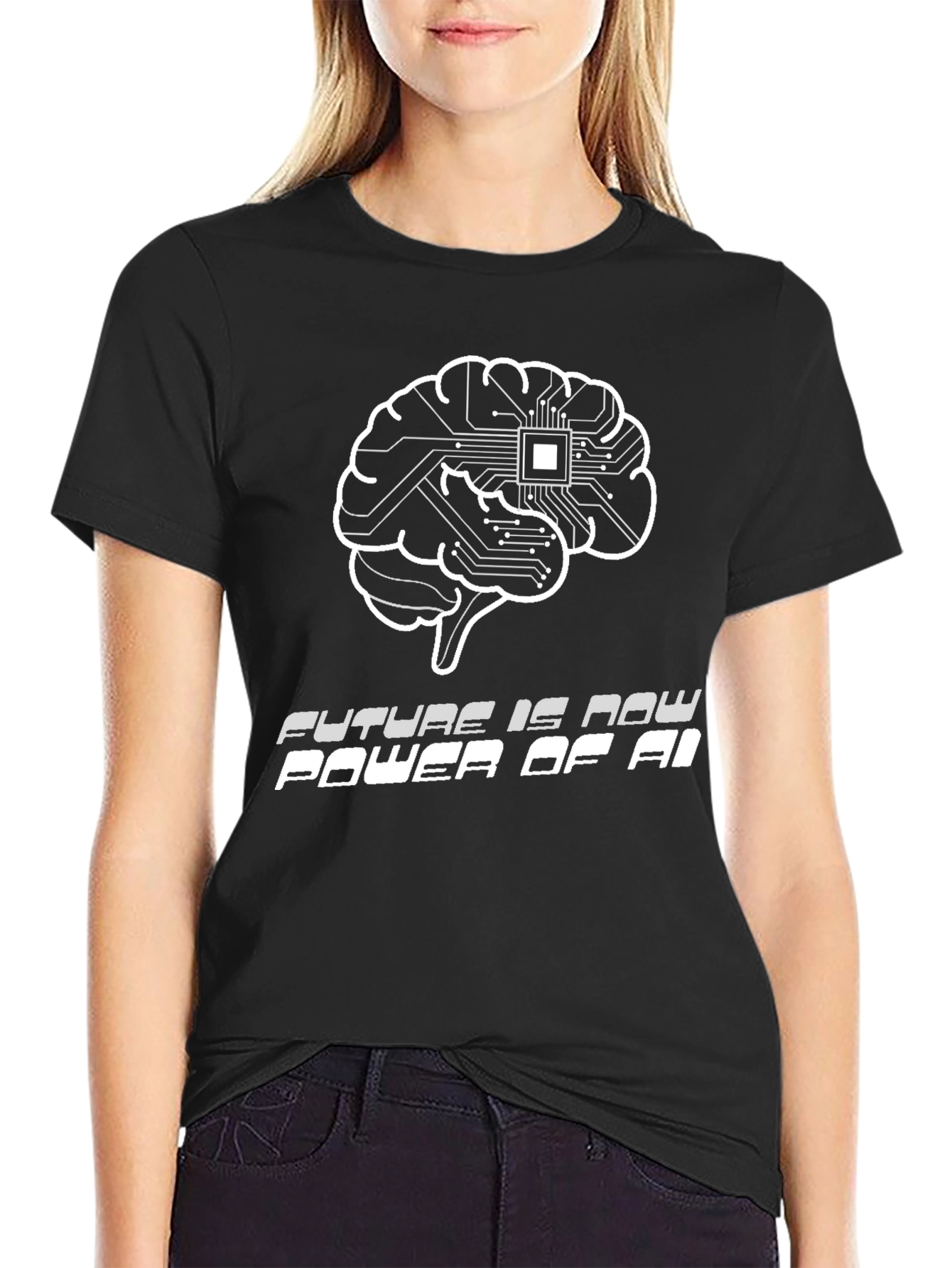 AI Brain Power T-Shirt - Future is Now