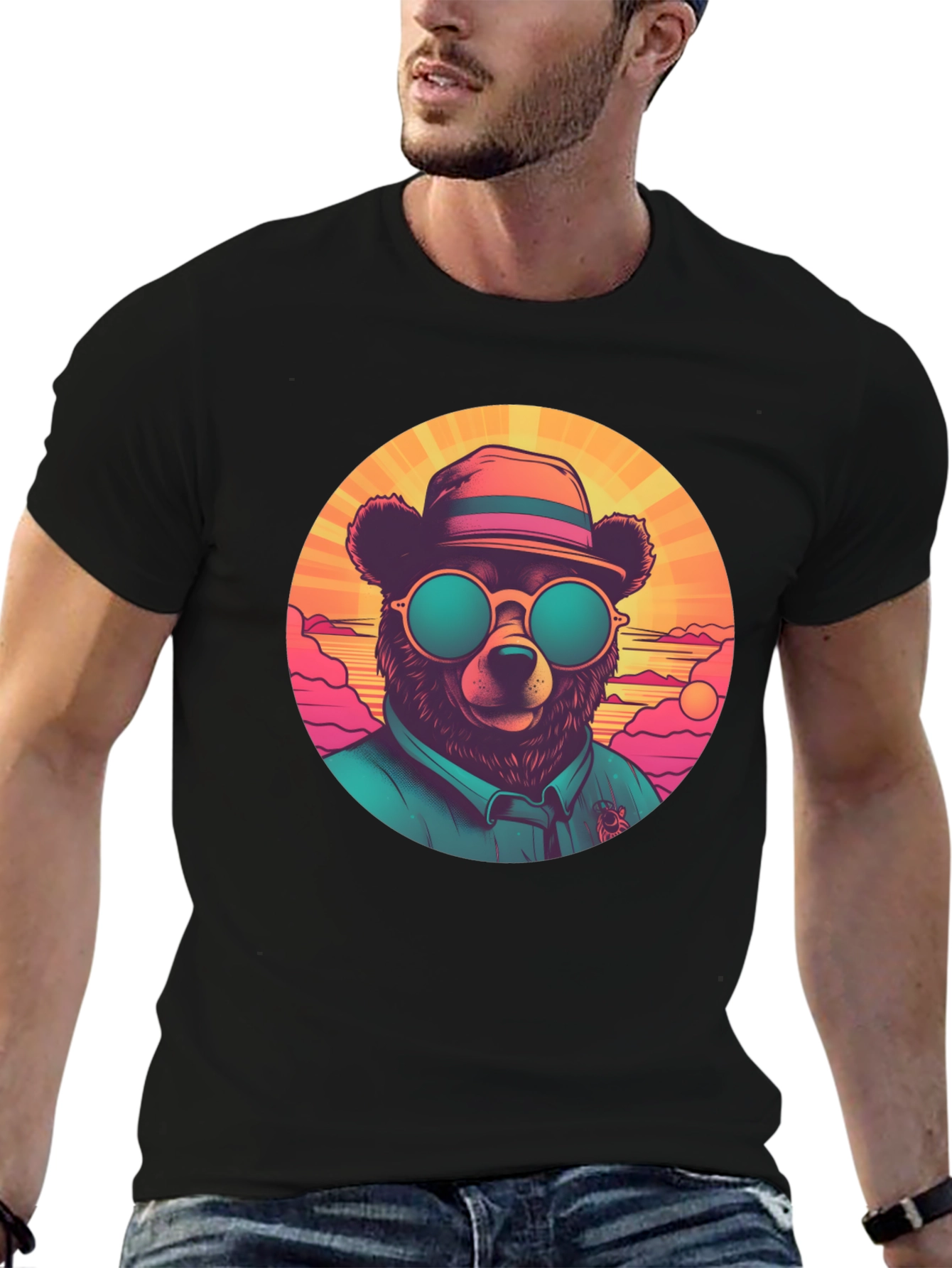 Cool Bear Graphic Tee - Retro Style