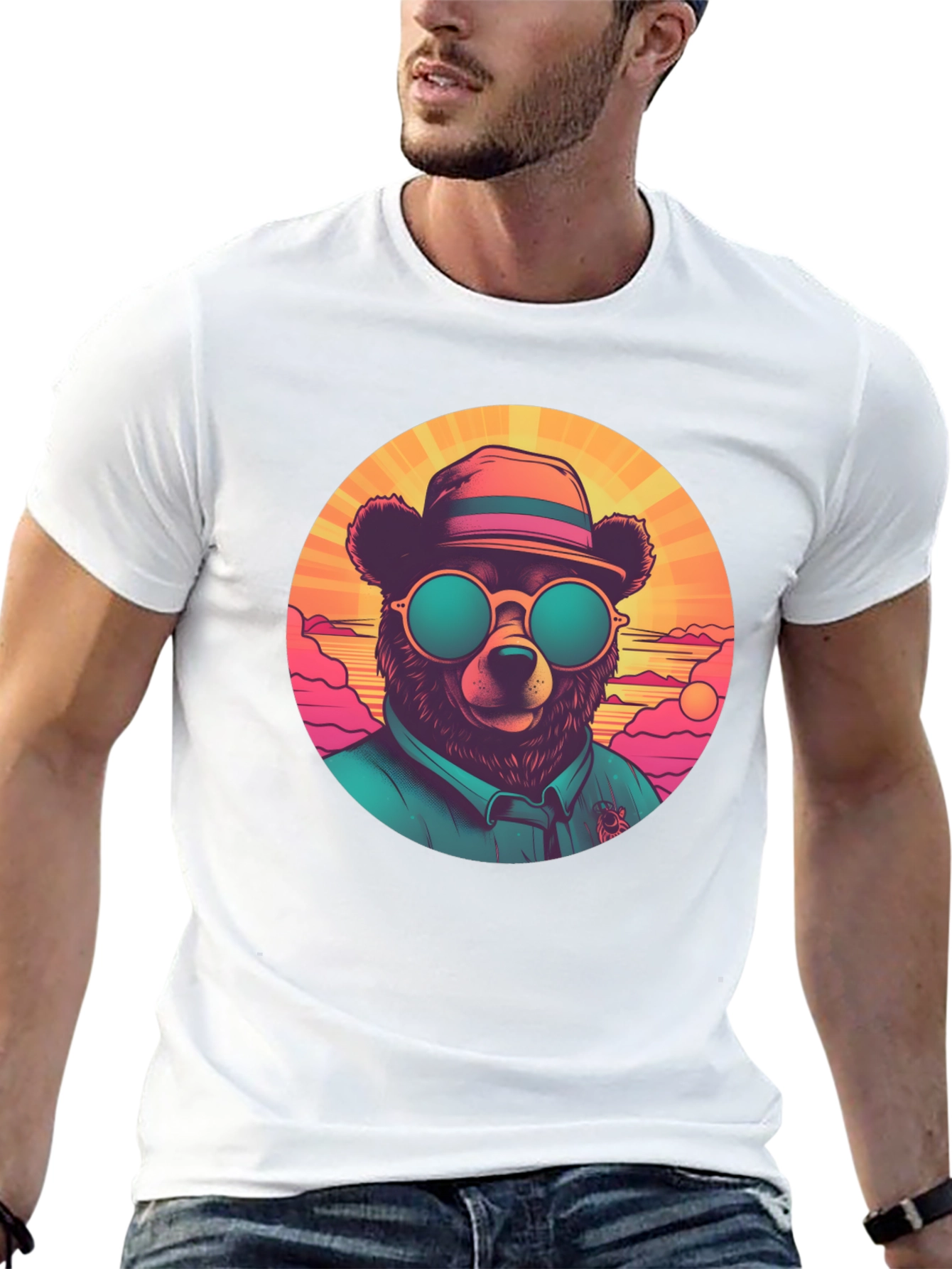 Cool Bear Graphic Tee - Retro Style
