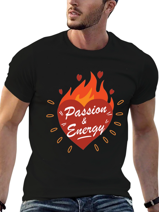 Passion & Energy Graphic Tee - Mens Black T-Shirt
