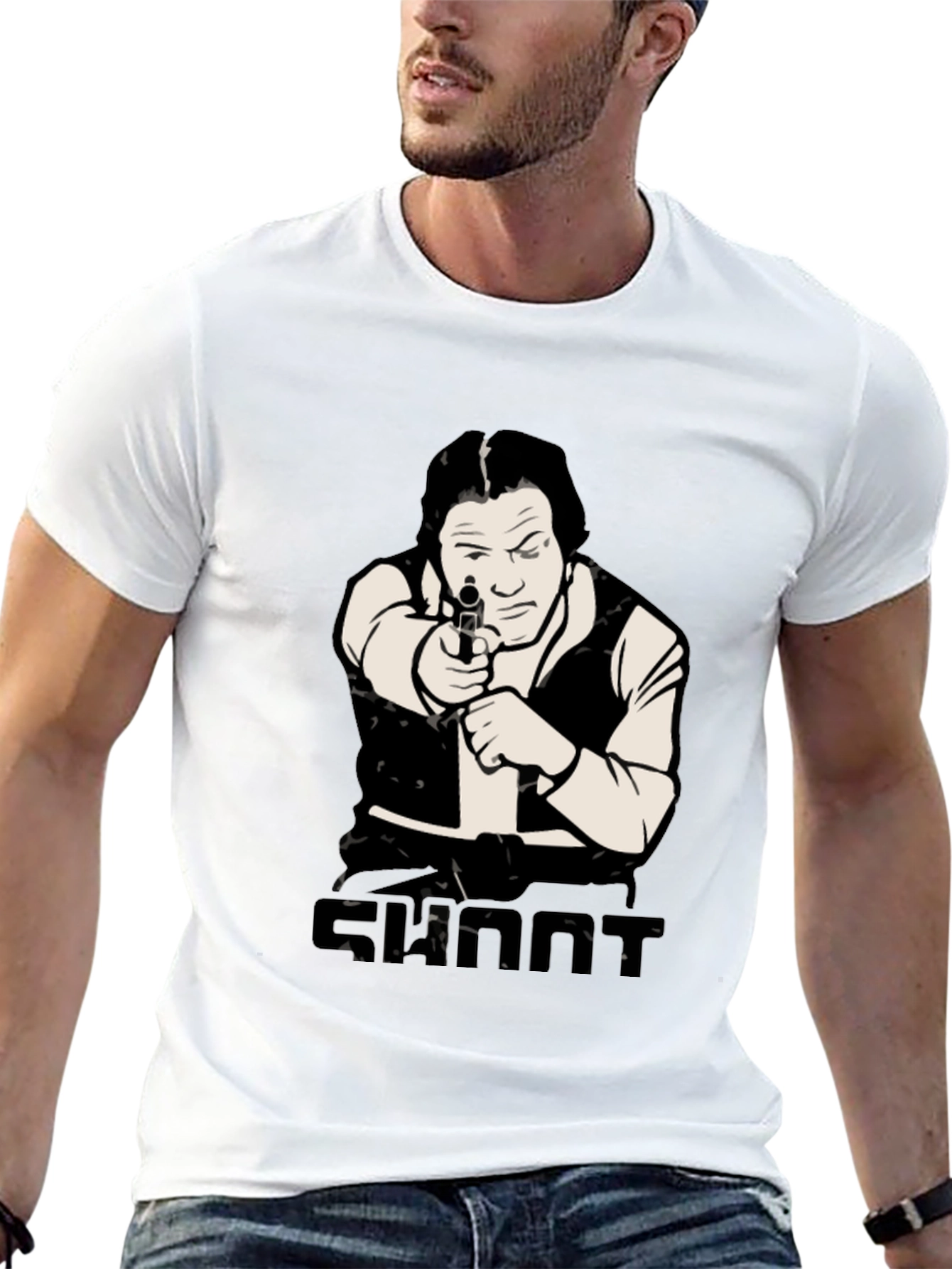 Han Solo Shoot T-Shirt - Black Cotton Blend