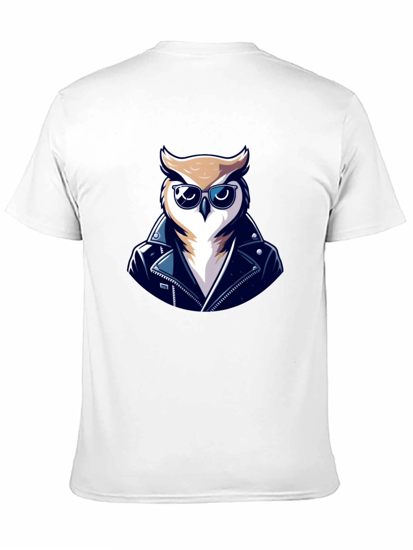 Cool Owl Biker T-Shirt - Black Cotton Tee