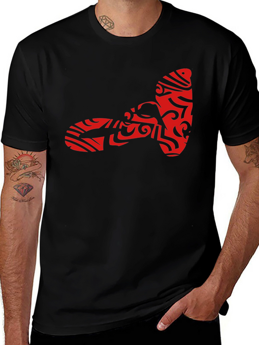 Tribal Tattoo Hammer Graphic Black T-Shirt