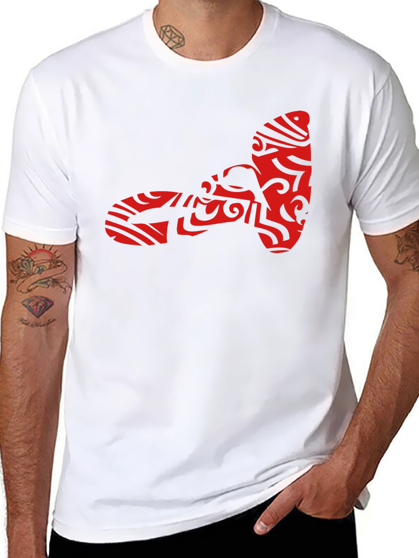 Tribal Tattoo Hammer Graphic Black T-Shirt