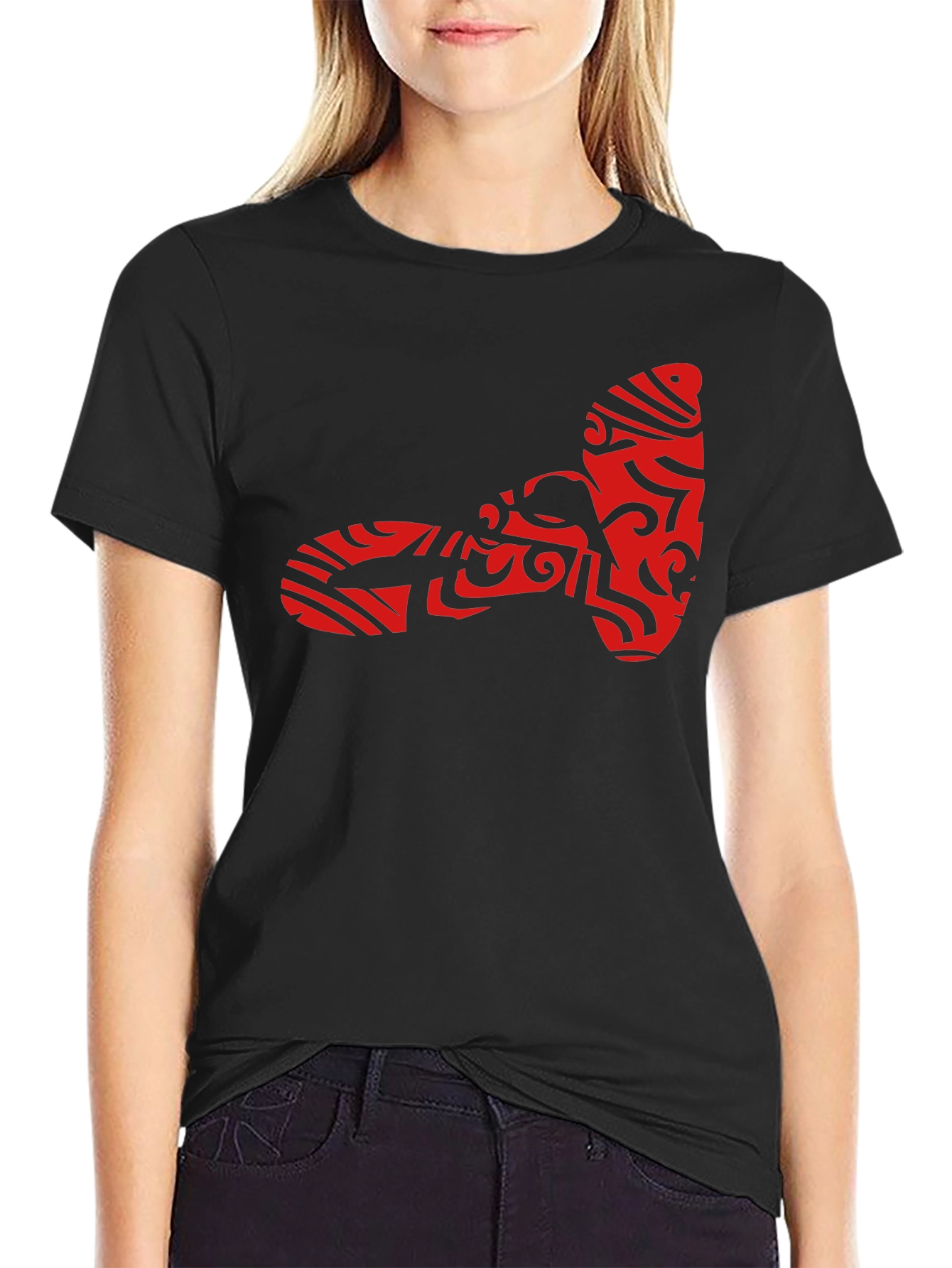 Tribal Tattoo Hammer Graphic Black T-Shirt