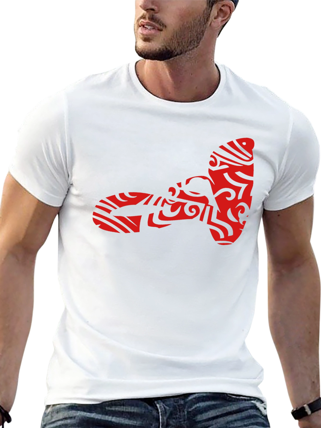 Tribal Tattoo Hammer Graphic Black T-Shirt