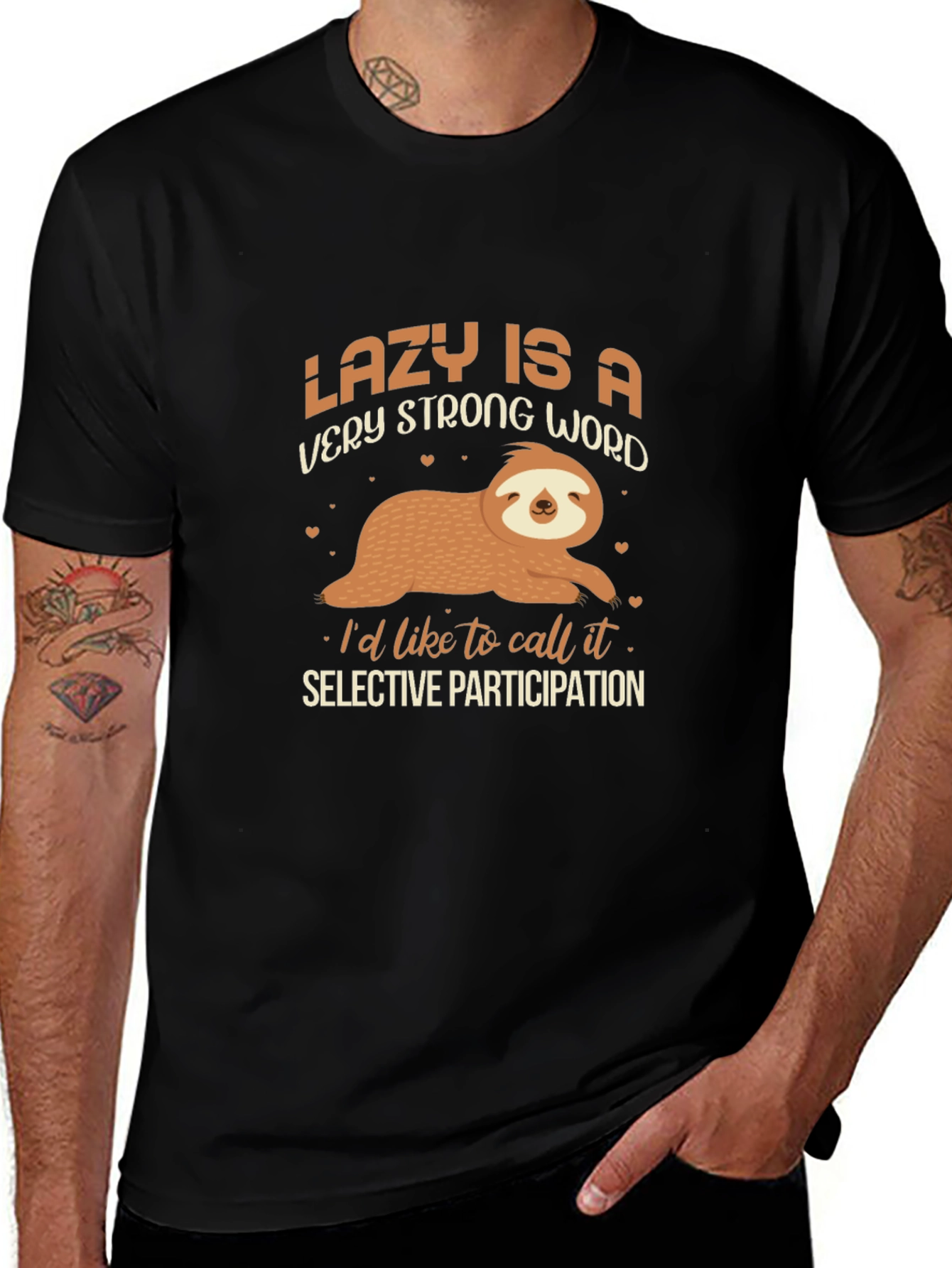 Lazy Sloth Graphic T-Shirt - Selective Participation