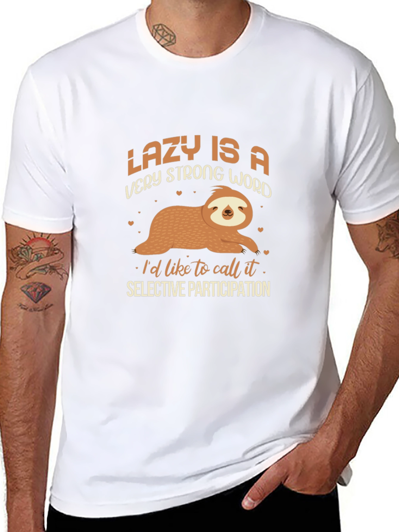 Lazy Sloth Graphic T-Shirt - Selective Participation