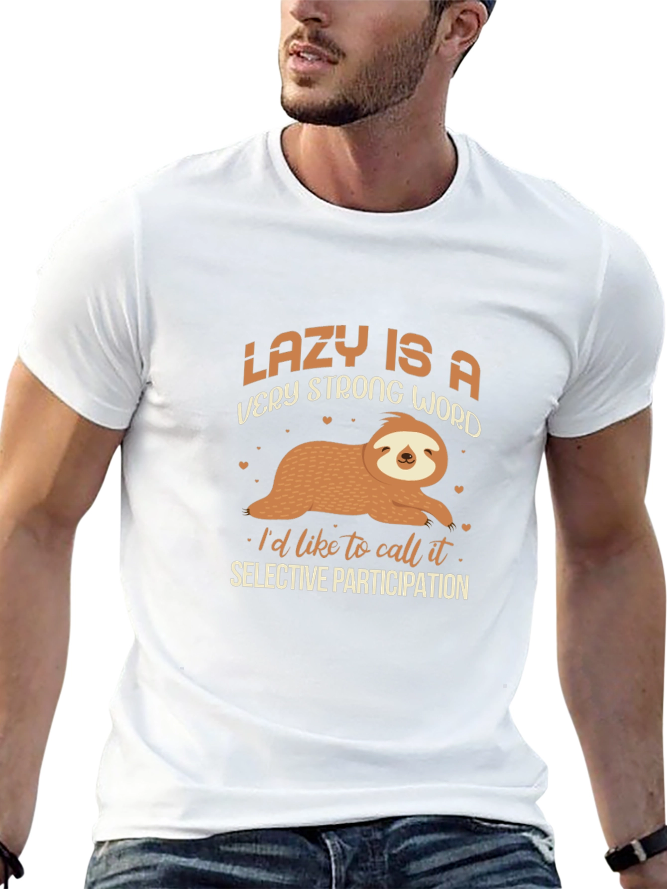 Lazy Sloth Graphic T-Shirt - Selective Participation