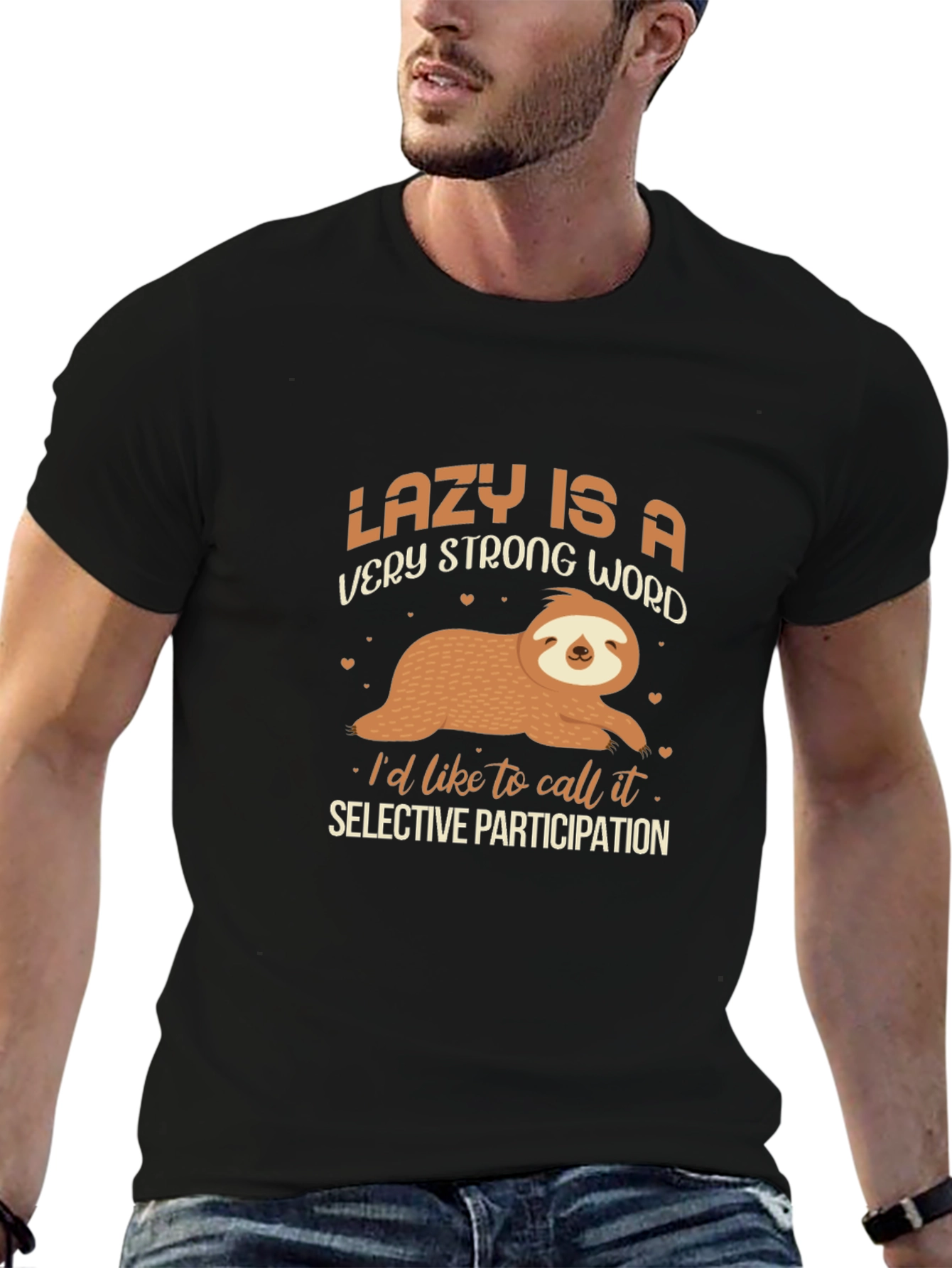 Lazy Sloth Graphic T-Shirt - Selective Participation