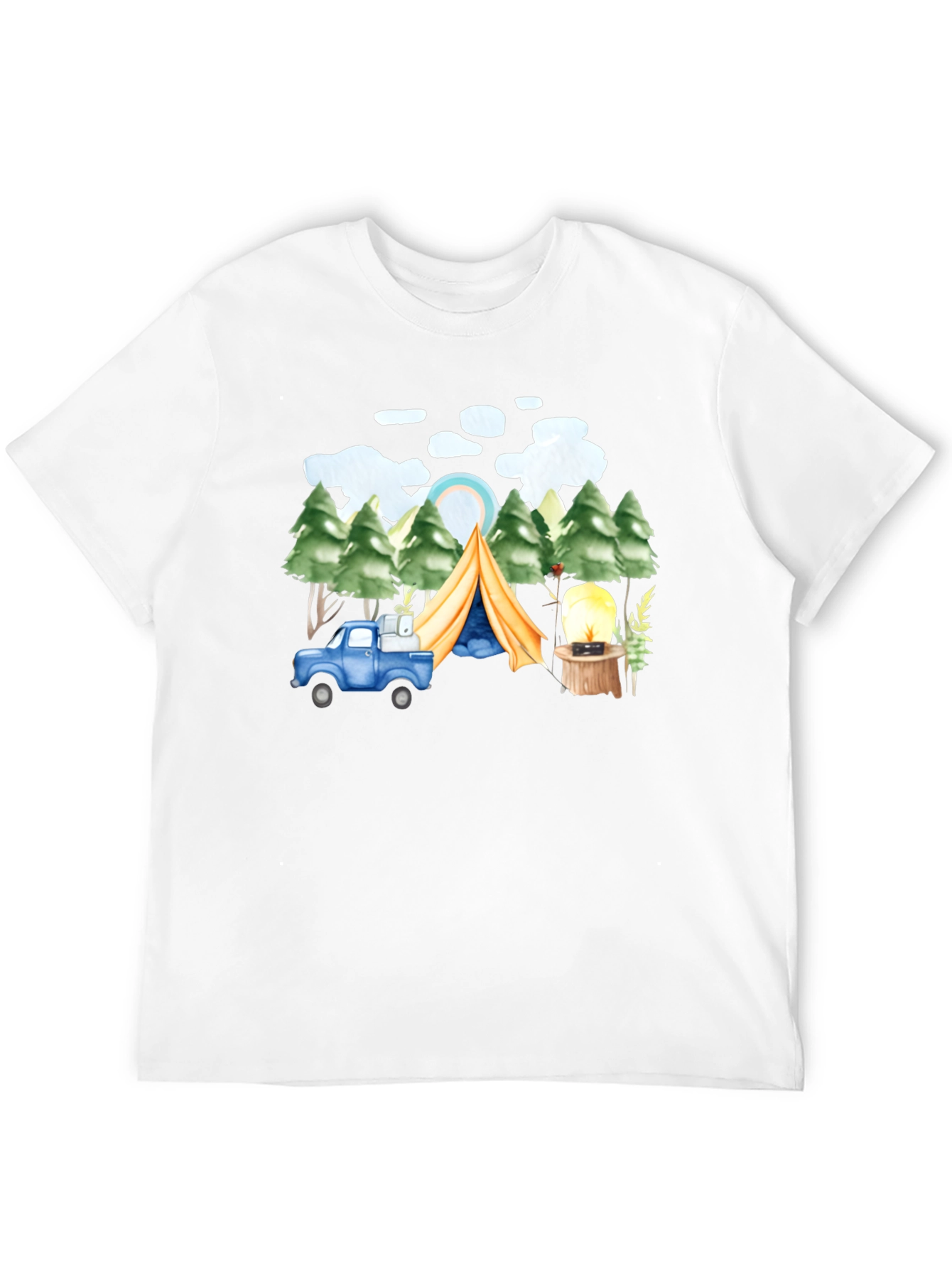 Camping Trip T-Shirt Black Cotton Tee