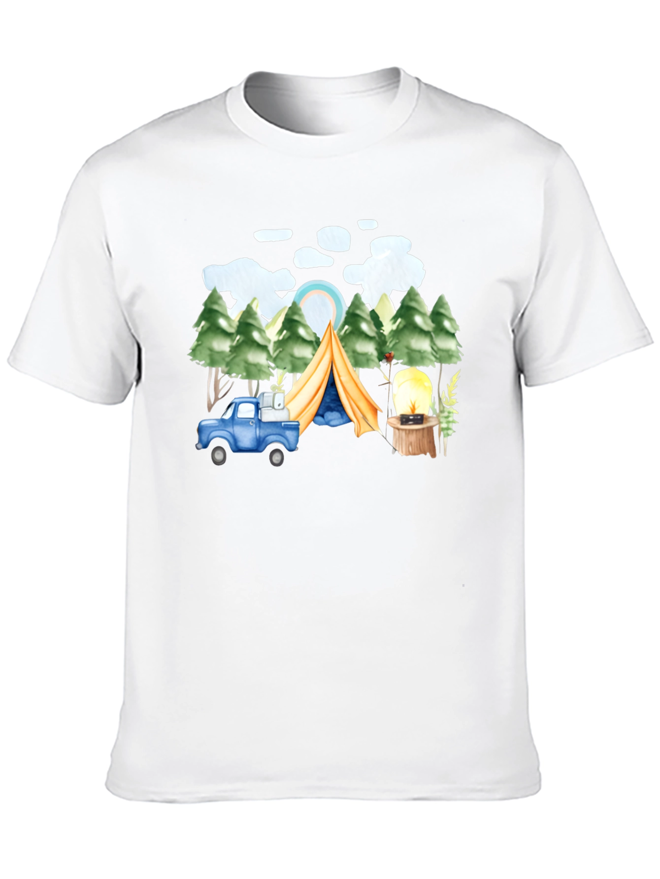 Camping Trip T-Shirt Black Cotton Tee