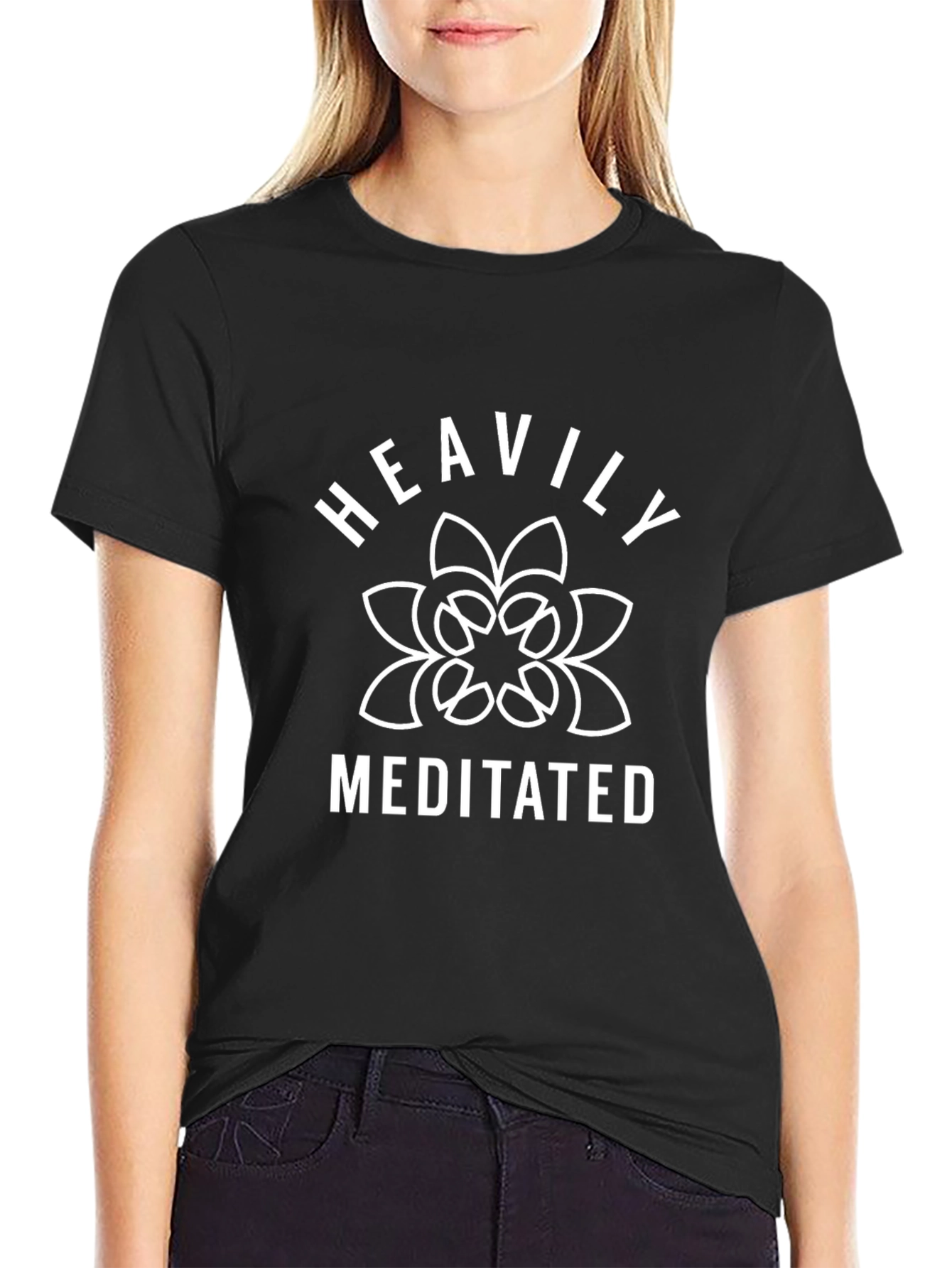 Heavily Meditated Black Graphic T-Shirt