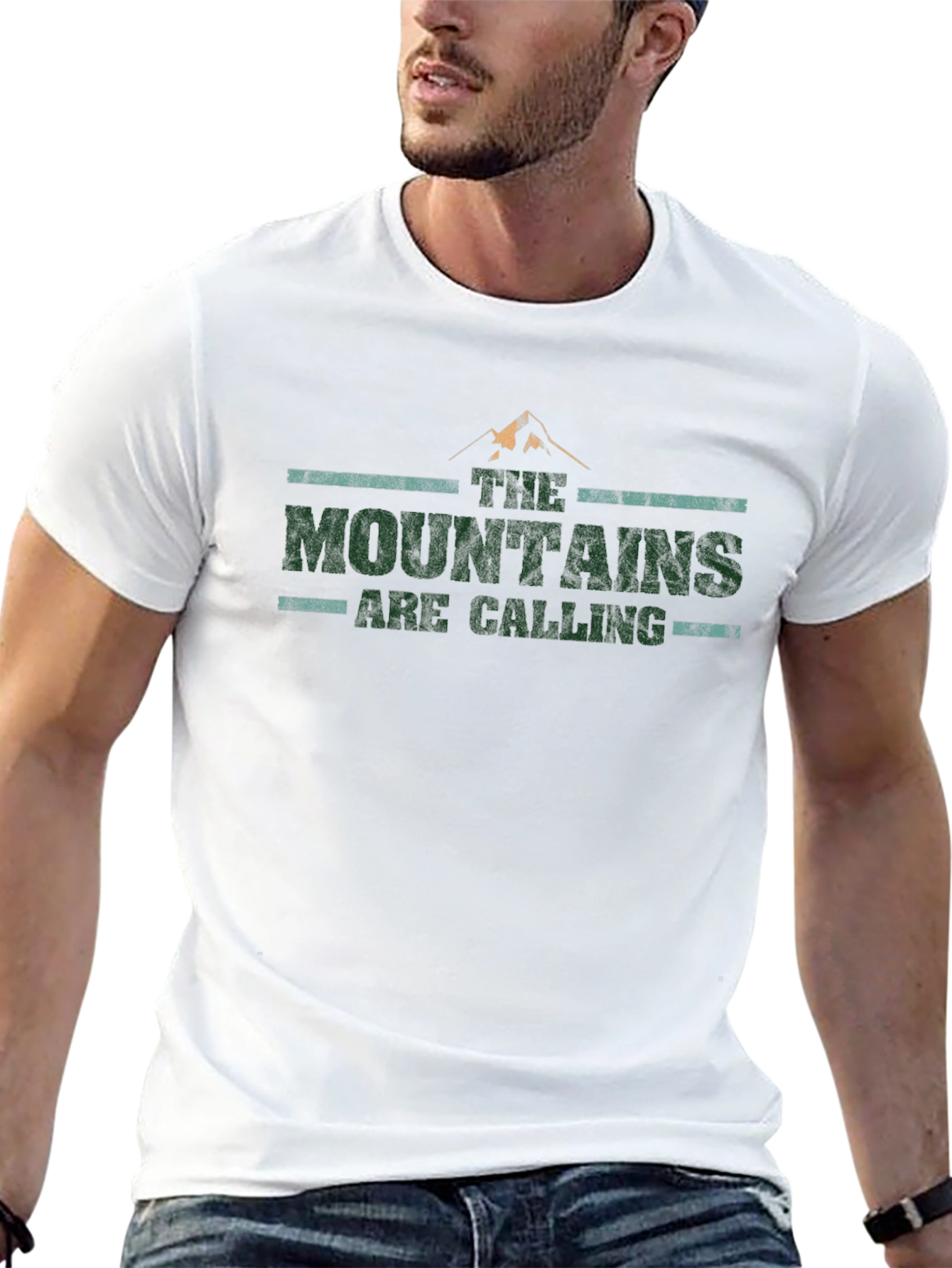 Mountains Are Calling Black Graphic Tee