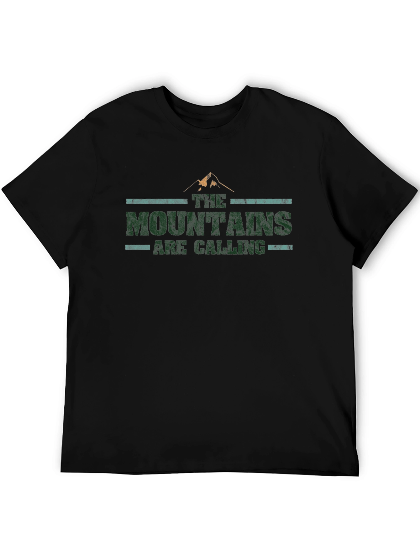 Mountains Are Calling Black Graphic Tee