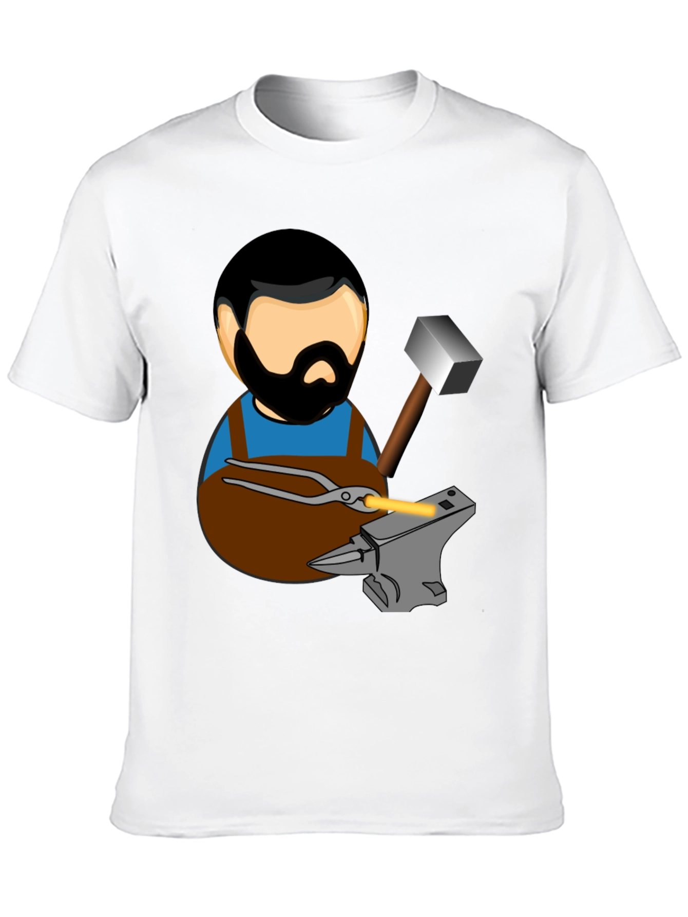 Blacksmith T-Shirt Cartoon Anvil Hammer Forge