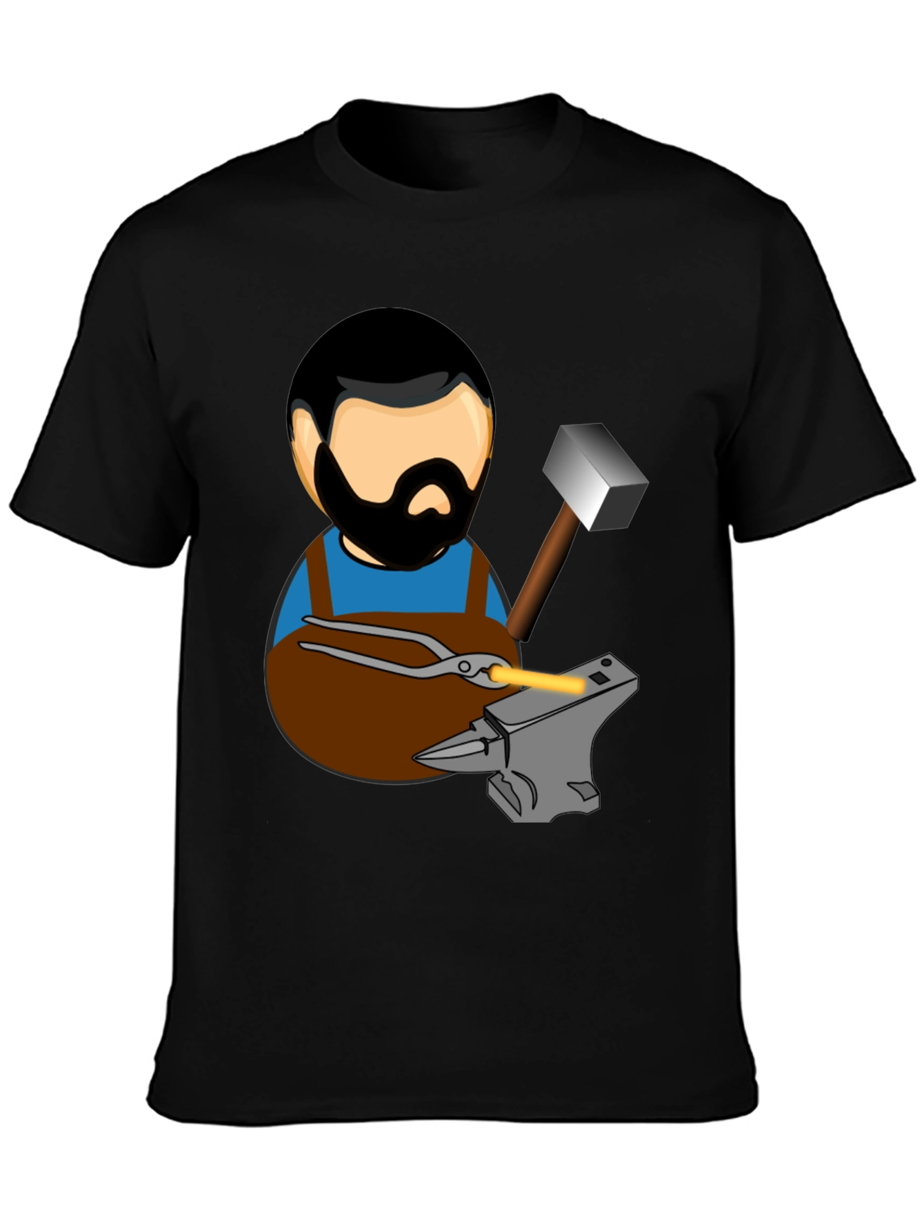 Blacksmith T-Shirt Cartoon Anvil Hammer Forge