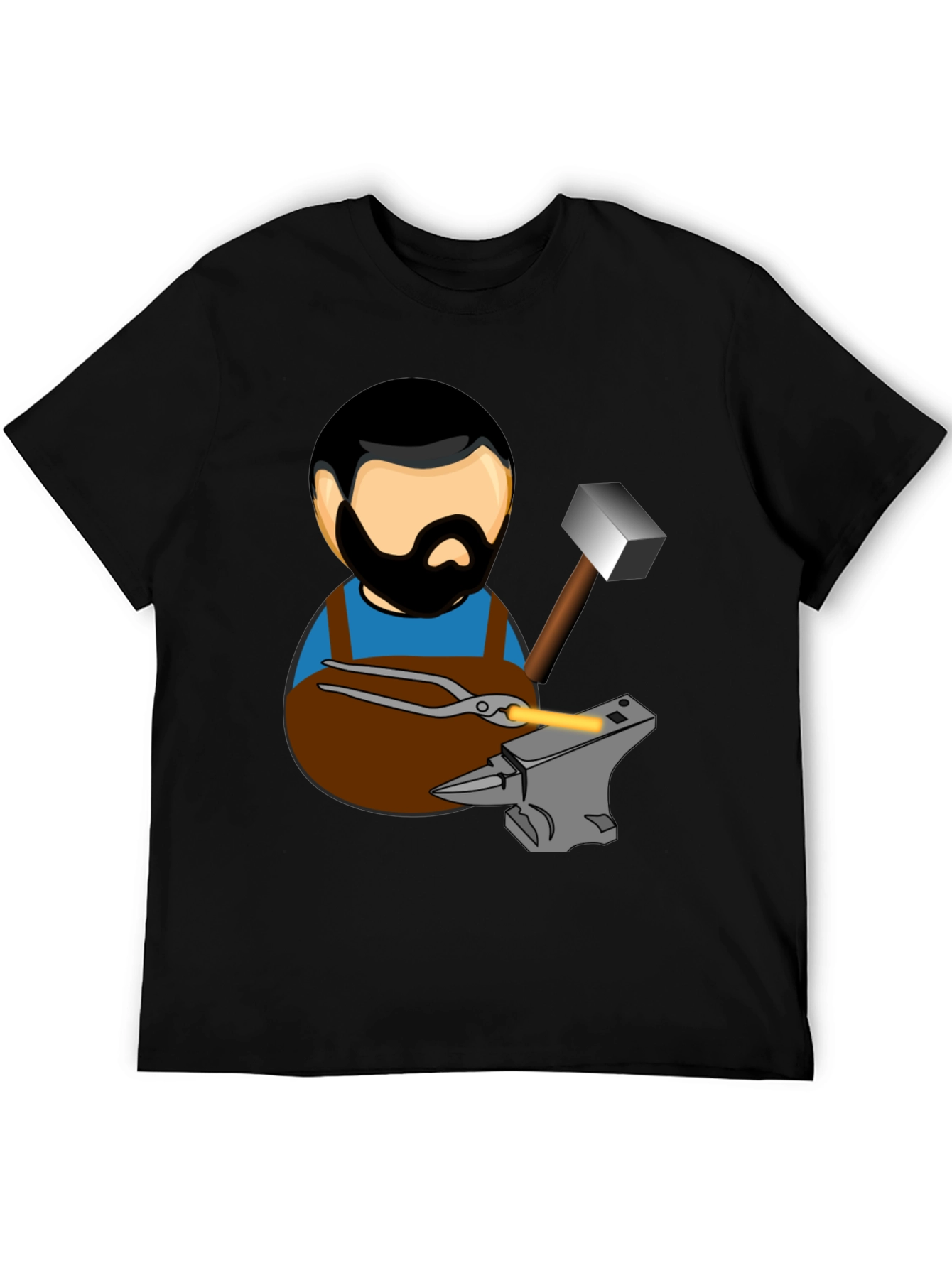 Blacksmith T-Shirt Cartoon Anvil Hammer Forge