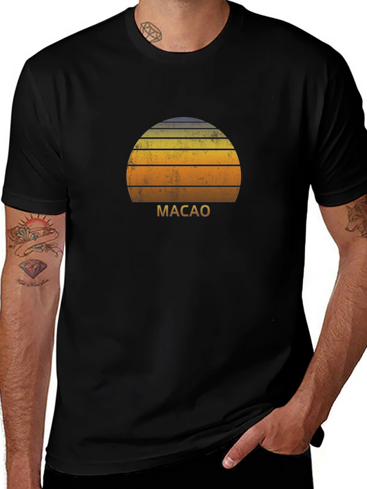 Retro Macau Sunset Graphic T-Shirt