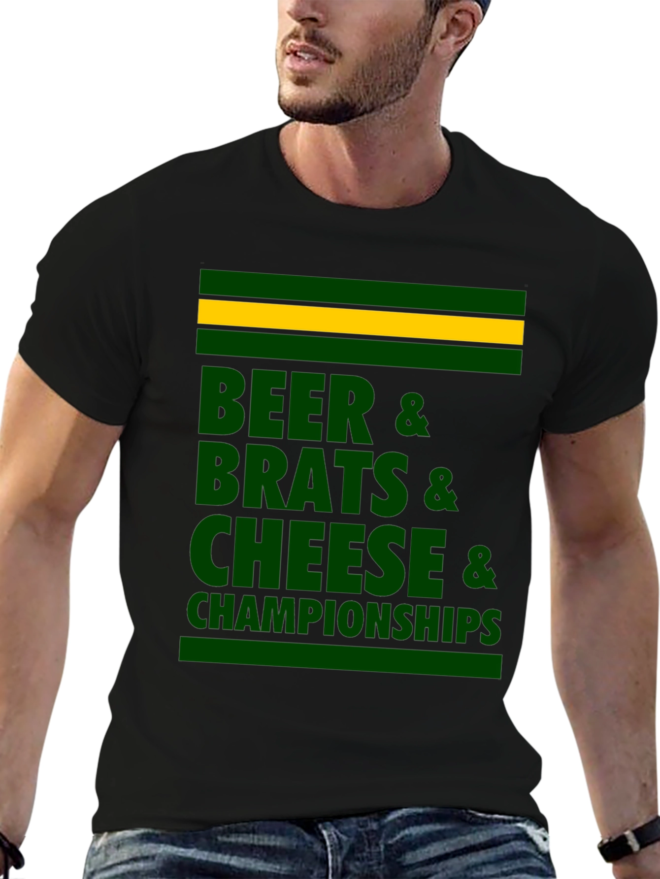 Beer Brats Cheese Championships Graphic T-Shirt
