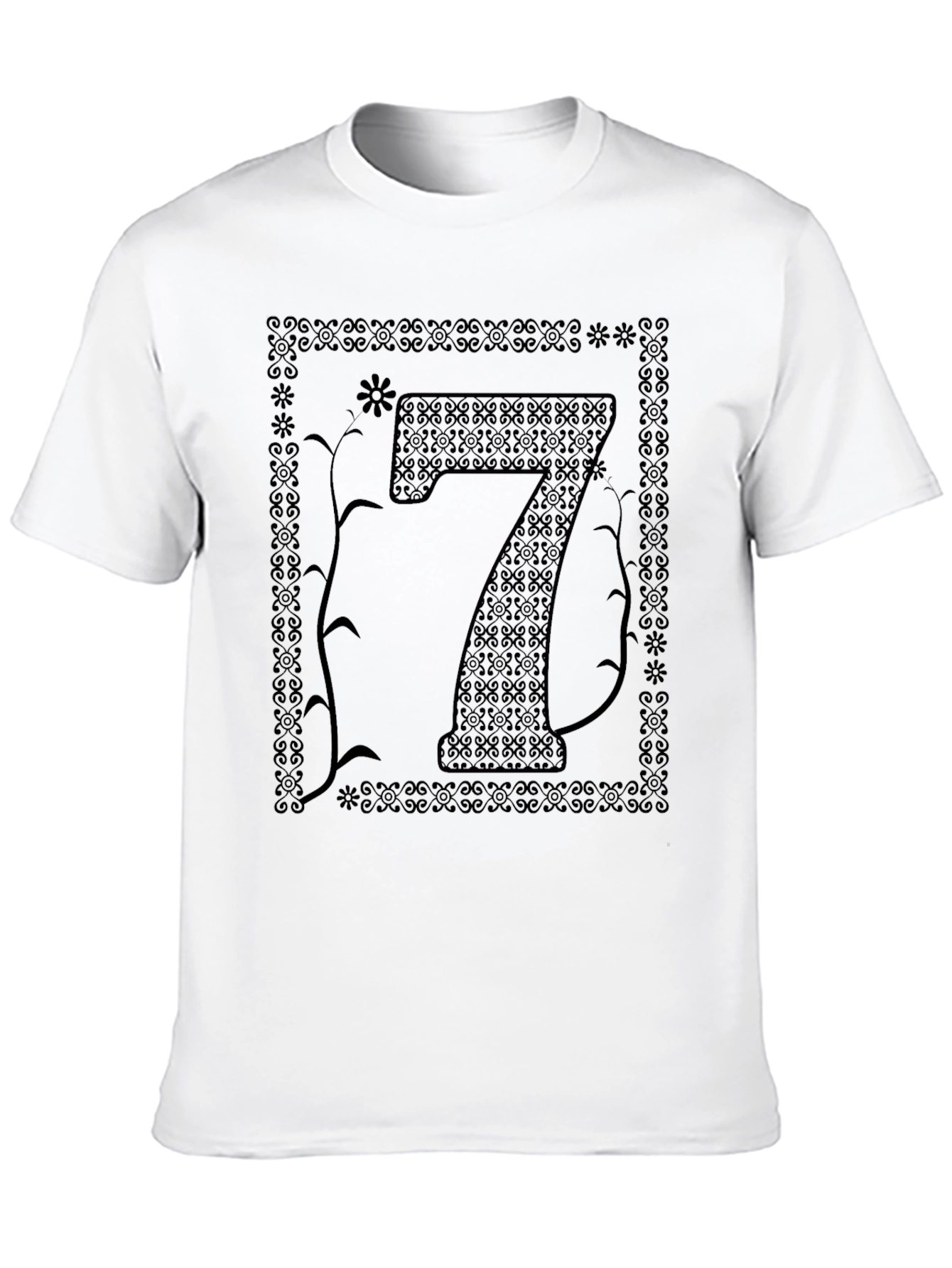 Lucky Number Seven Graphic Tee - Unisex Black T-Shirt
