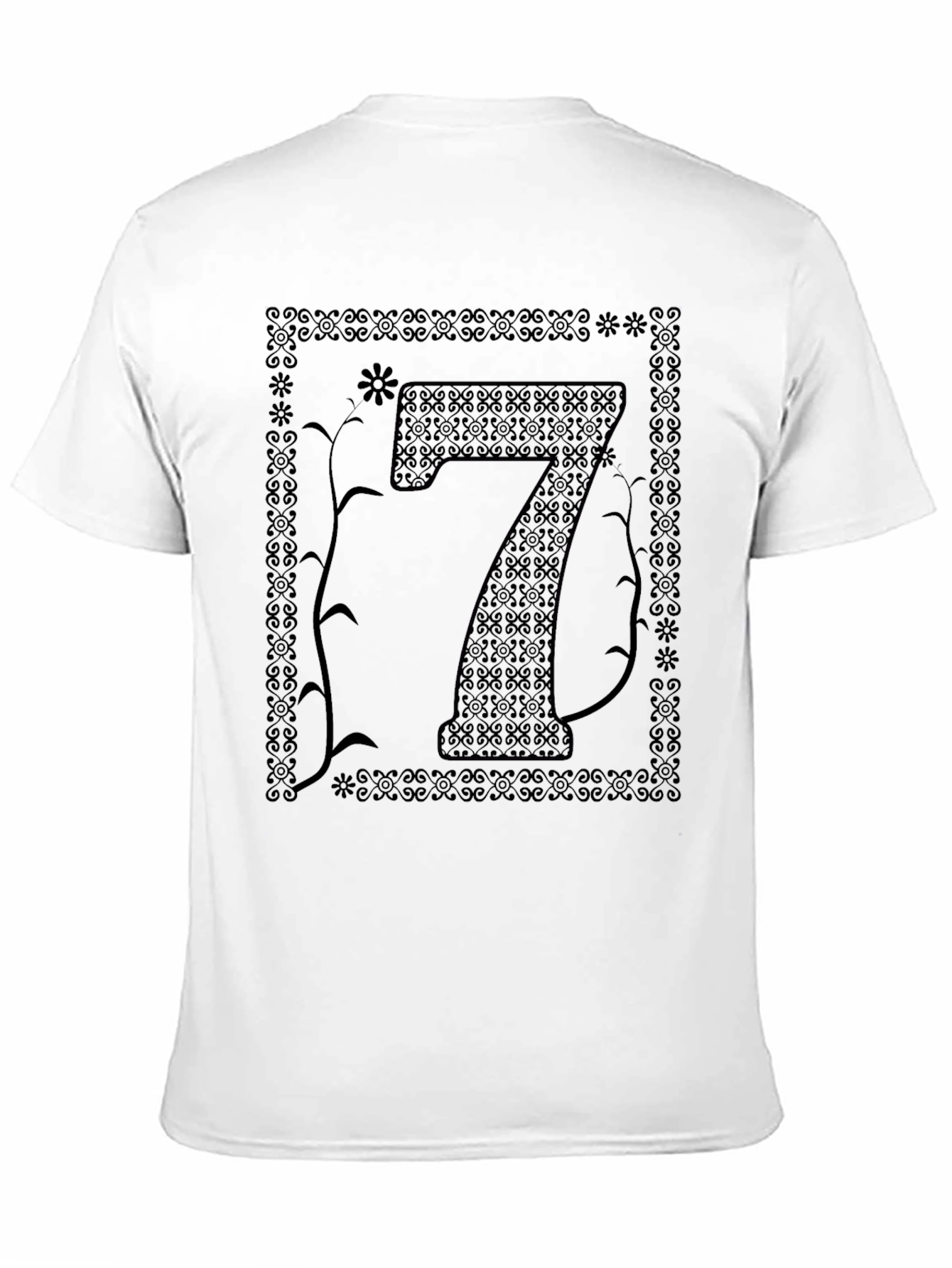 Lucky Number Seven Graphic Tee - Unisex Black T-Shirt