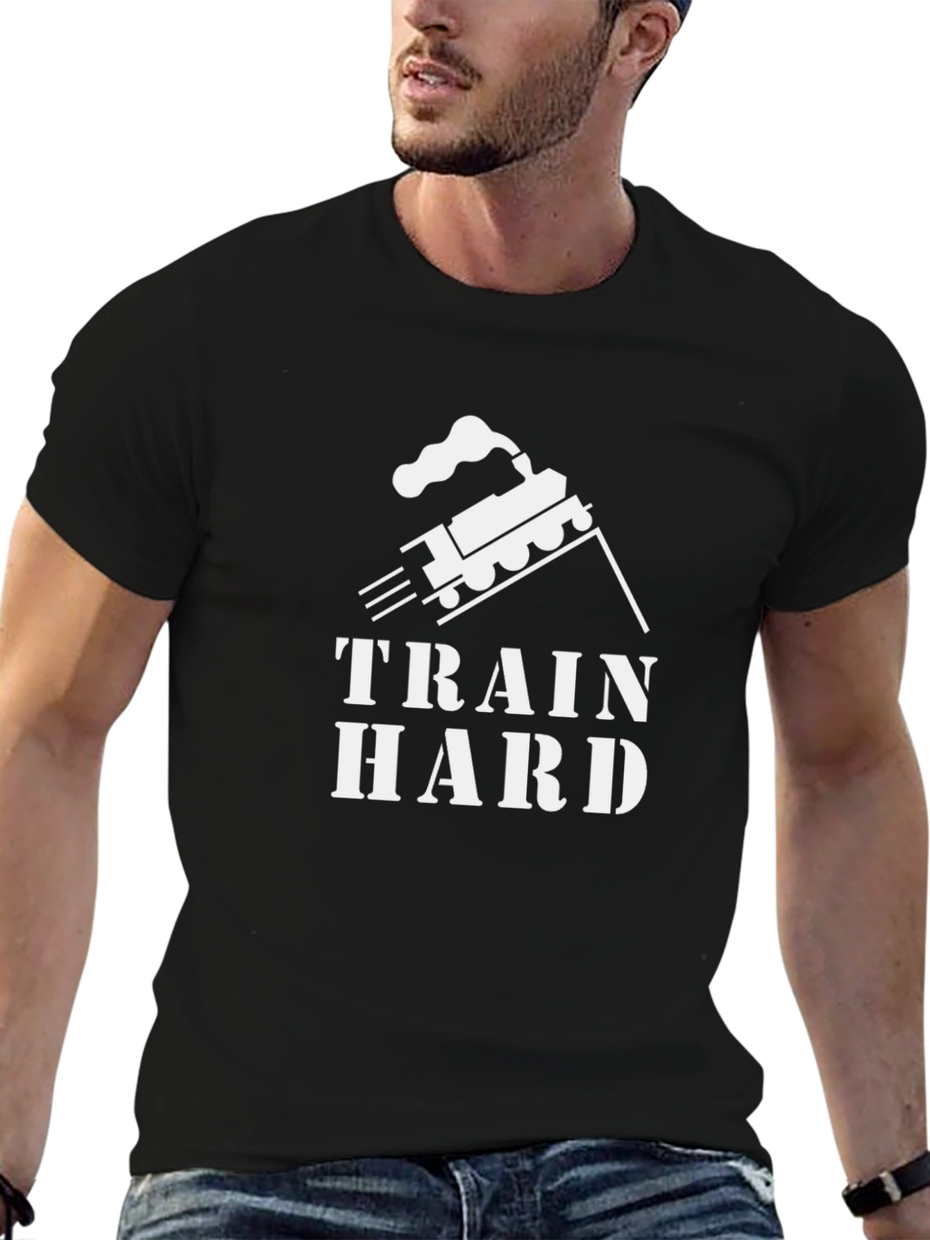 Train Hard Graphic Tee - Black
