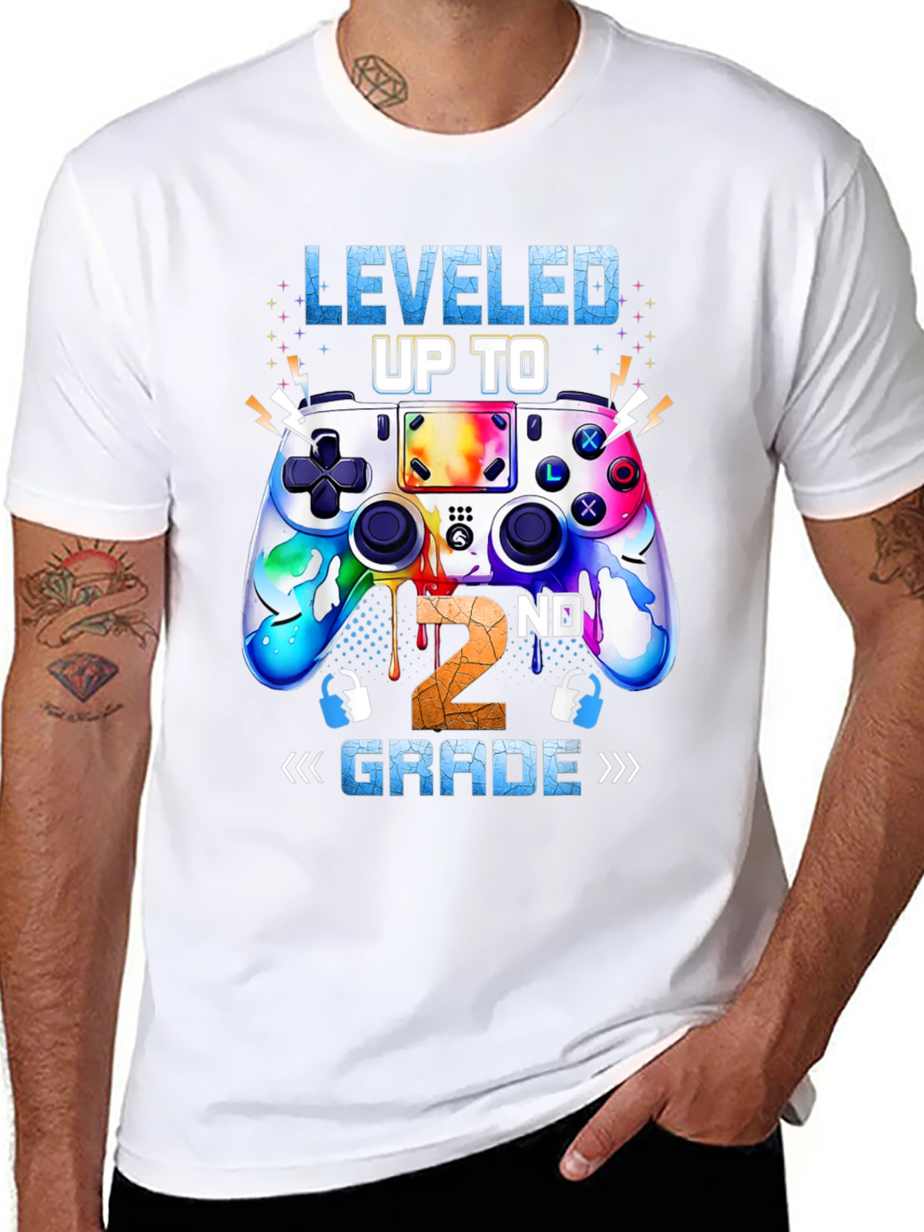Leveled Up to 2nd Grade Gaming T-Shirt