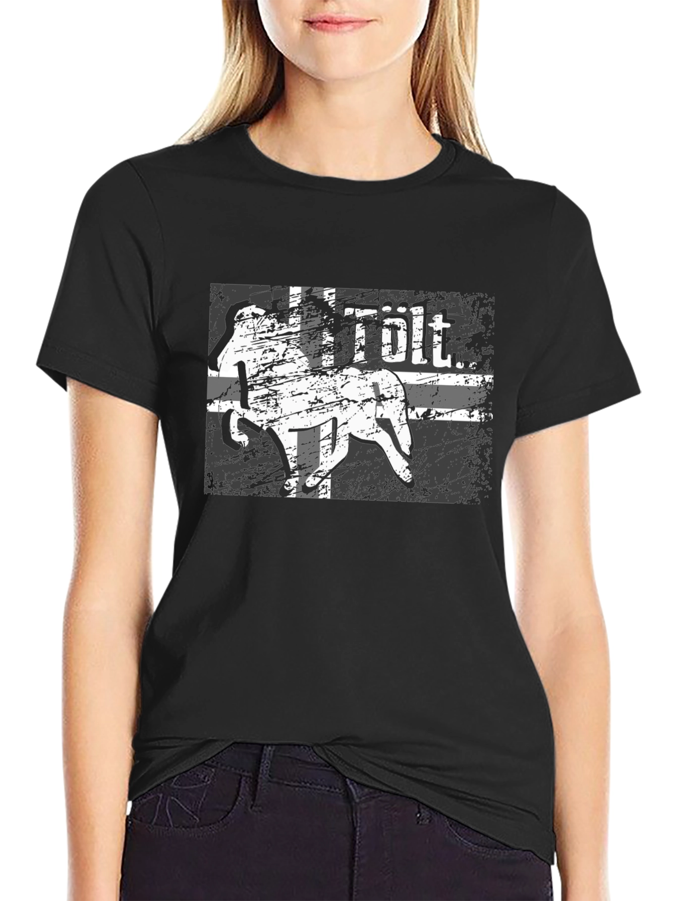Tölt Icelandic Horse T-Shirt - Distressed Design