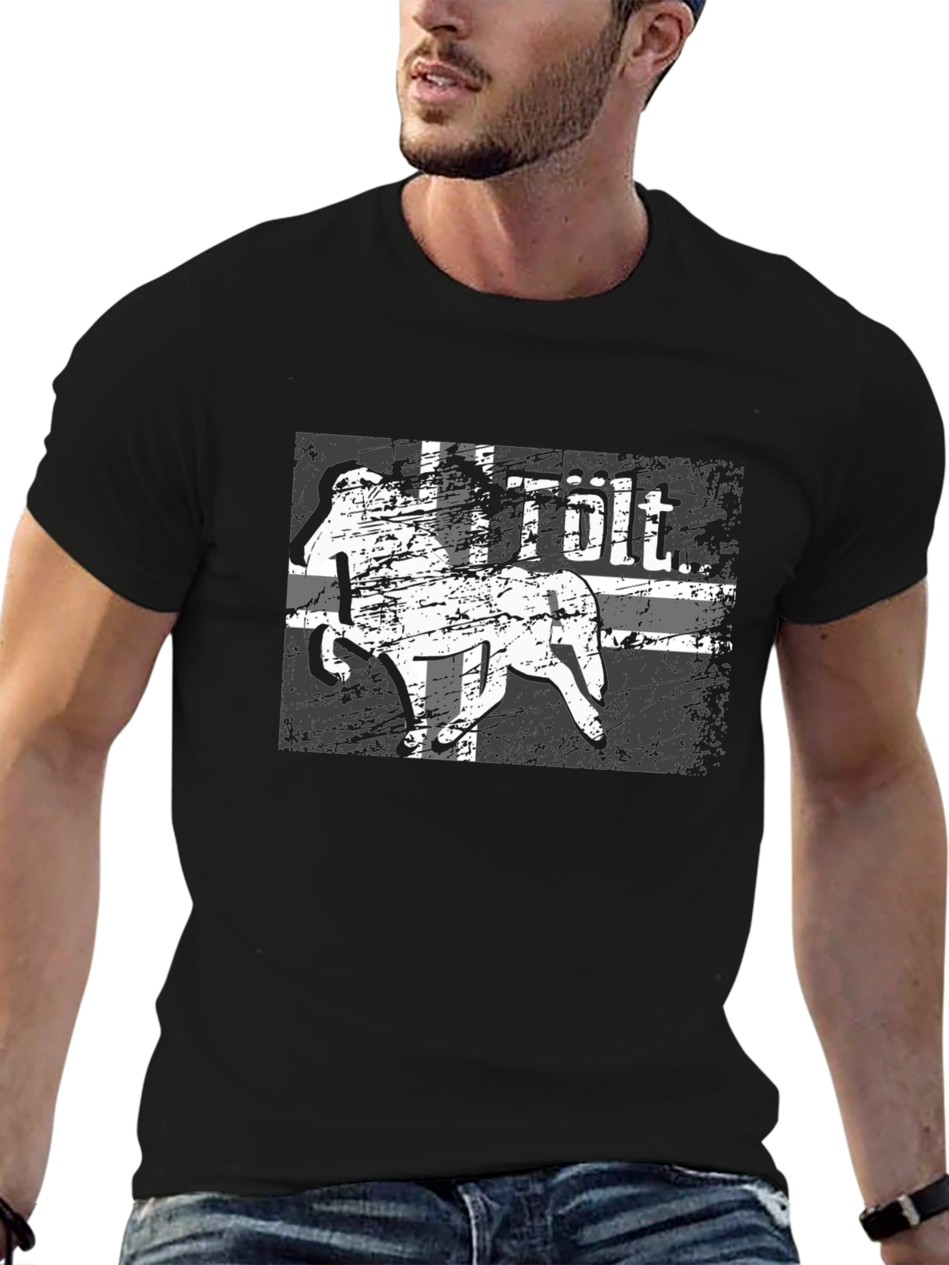 Tölt Icelandic Horse T-Shirt - Distressed Design