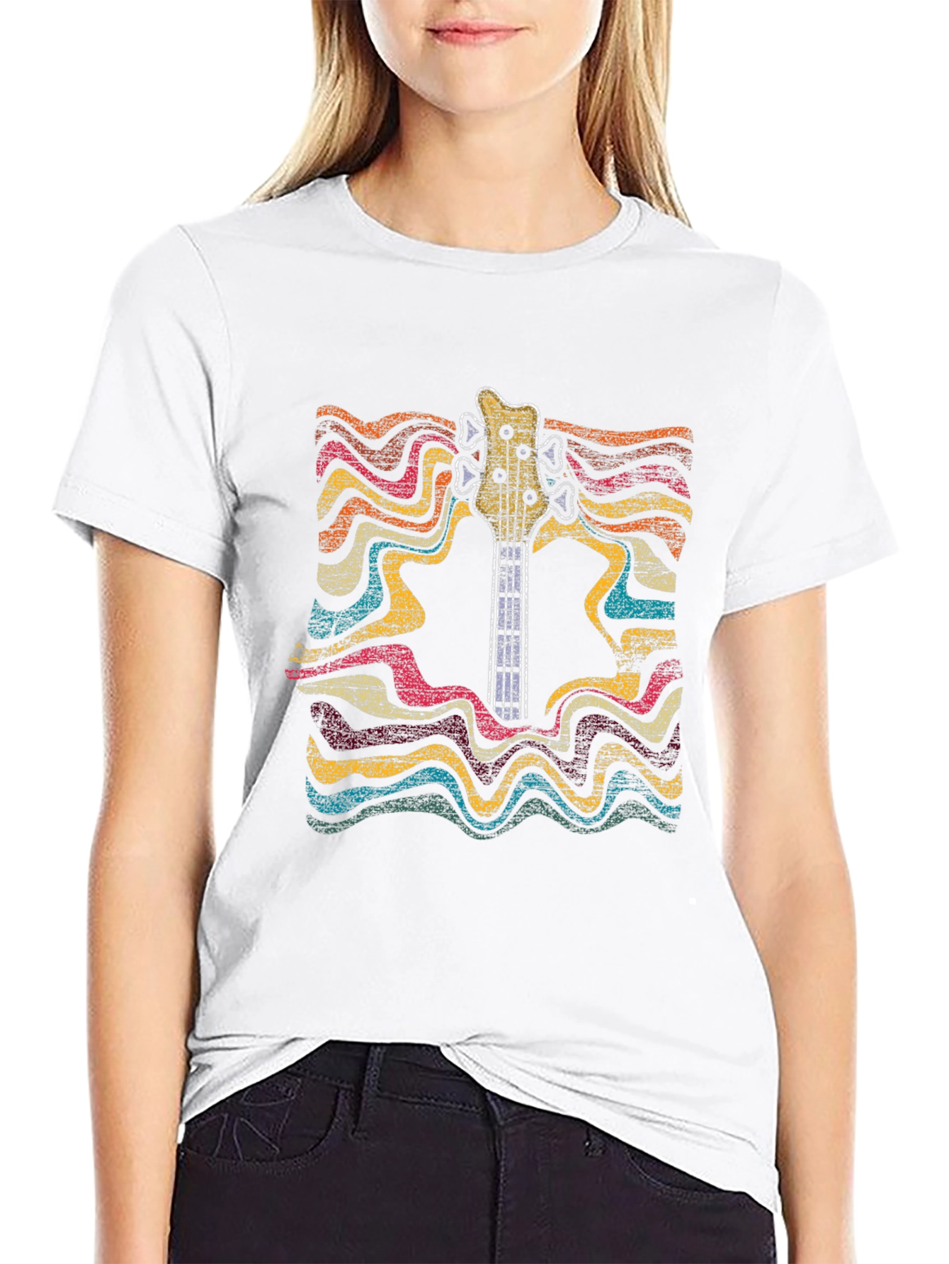 Retro Guitar Graphic Tee - Music Lover T-Shirt