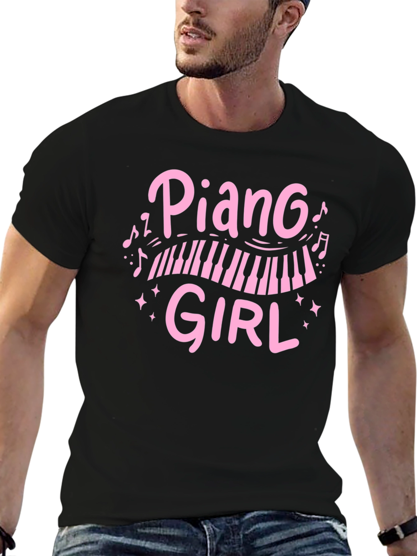 Piano Girl T-Shirt - Black