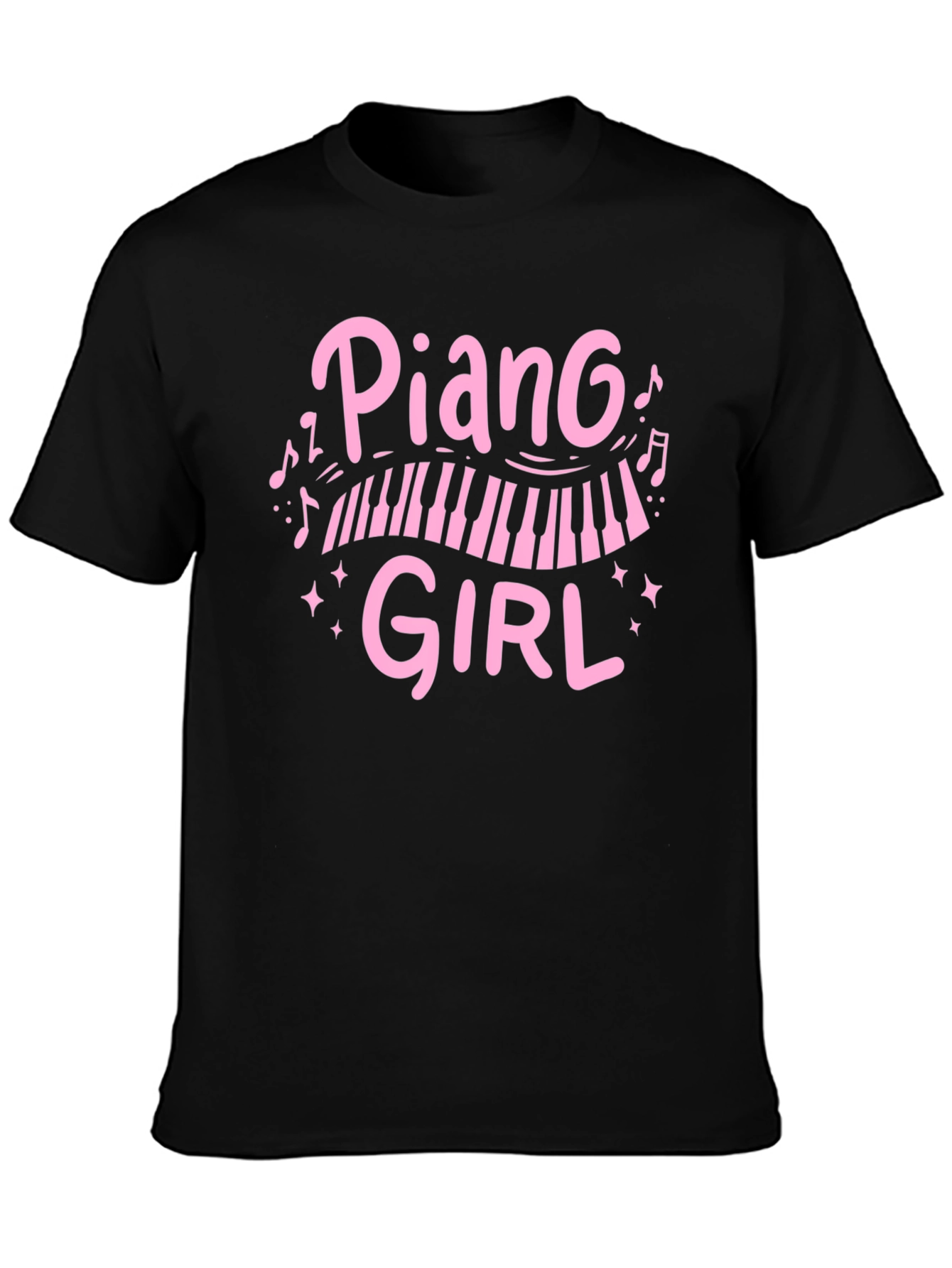 Piano Girl T-Shirt - Black